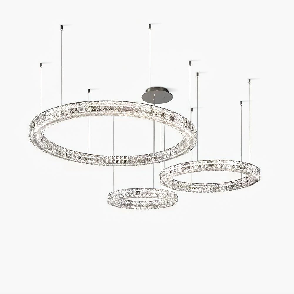 Spiridon Crystal Chandelier with Integrated LED – Silver Finish