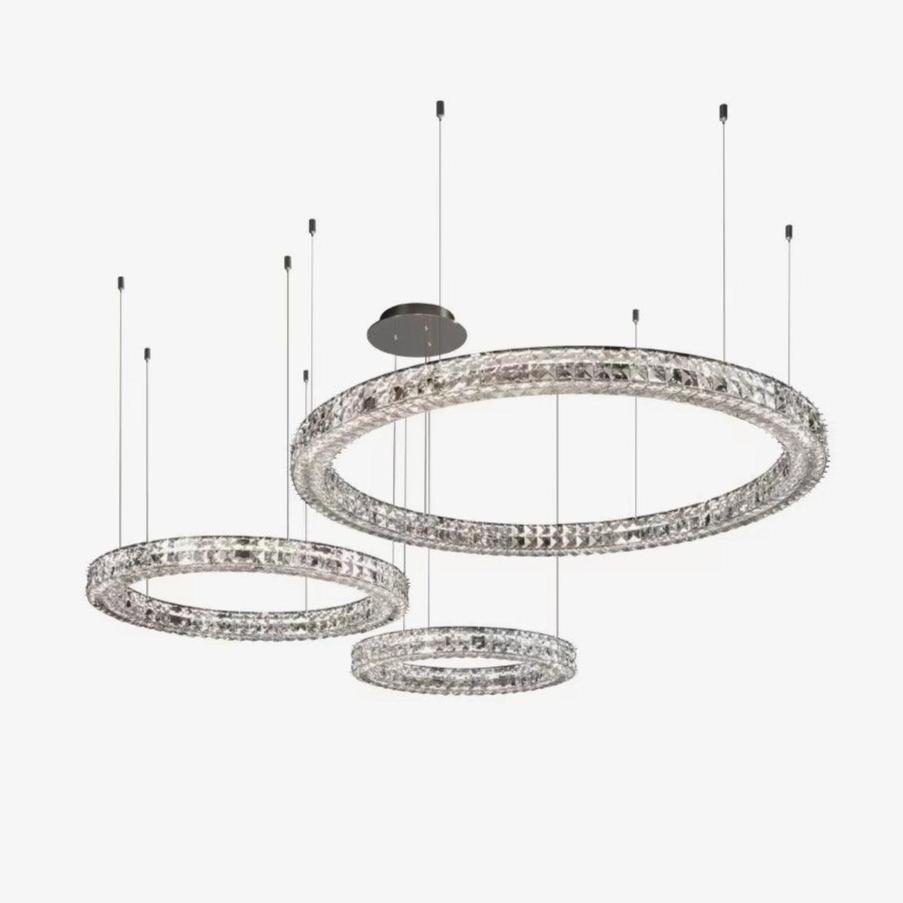 Spiridon Crystal Chandelier with Integrated LED – Silver Finish