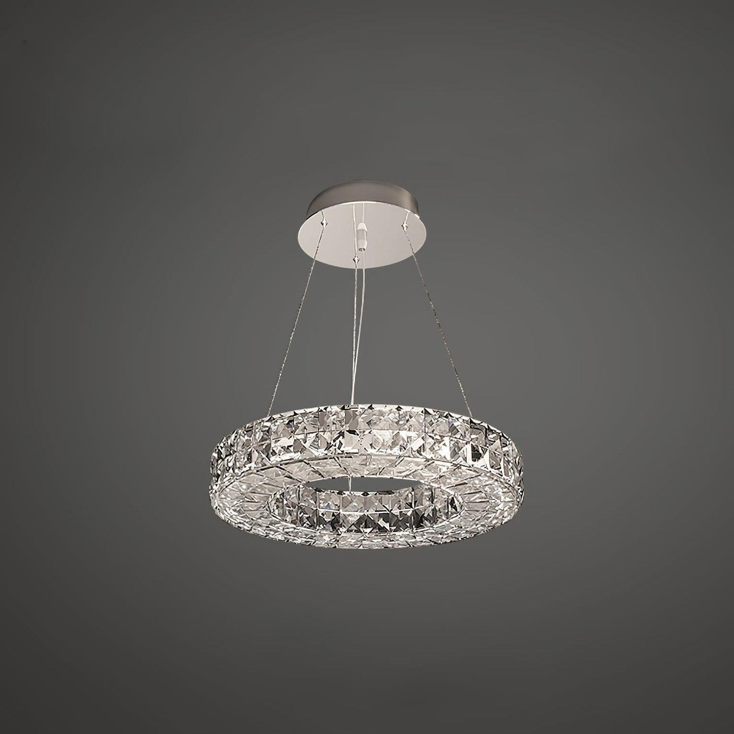 Spiridon Crystal Chandelier with Integrated LED – Silver Finish