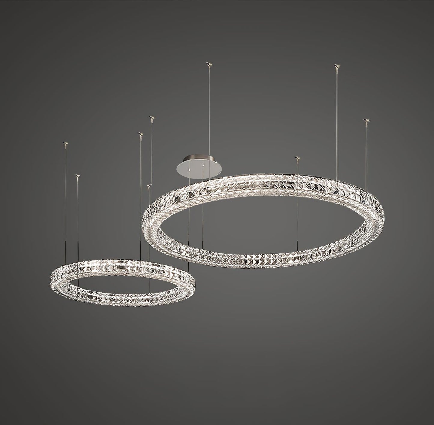 Spiridon Crystal Chandelier with Integrated LED – Silver Finish