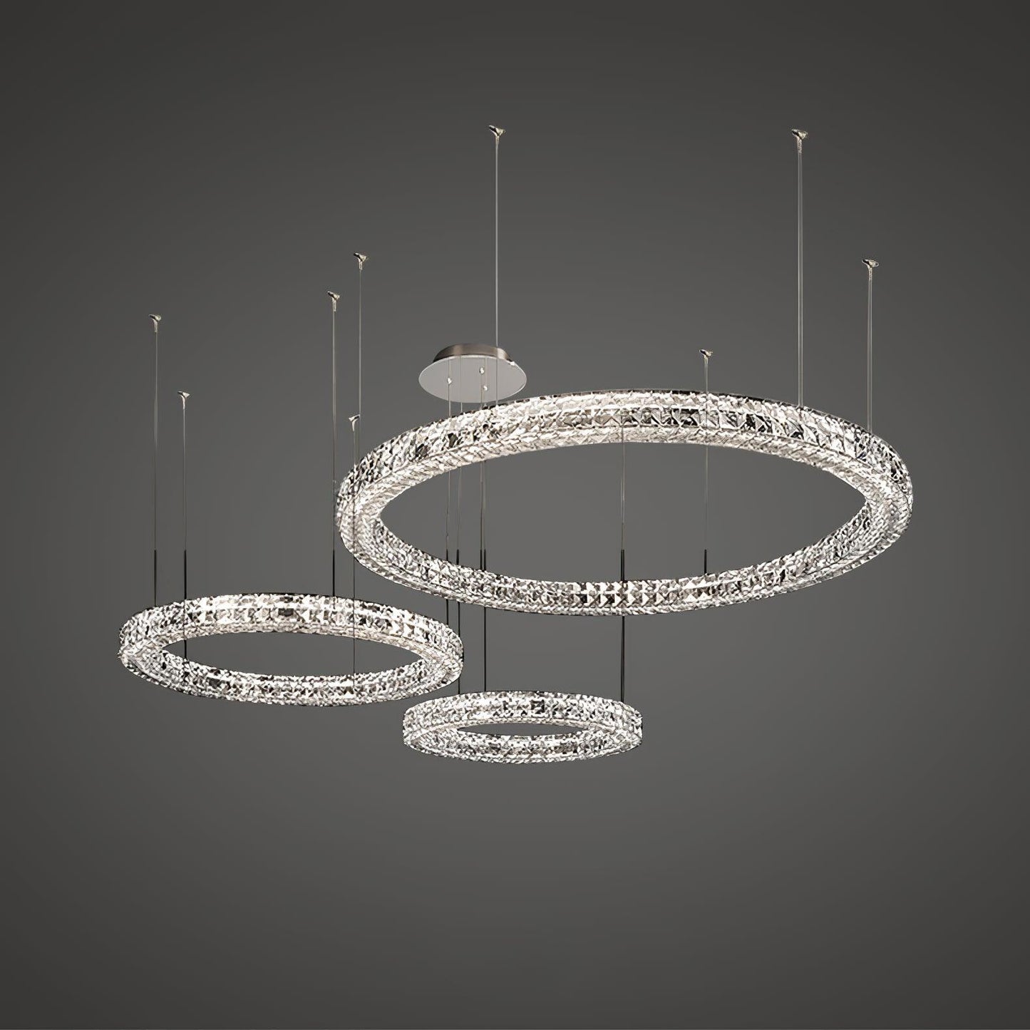 Spiridon Crystal Chandelier with Integrated LED – Silver Finish