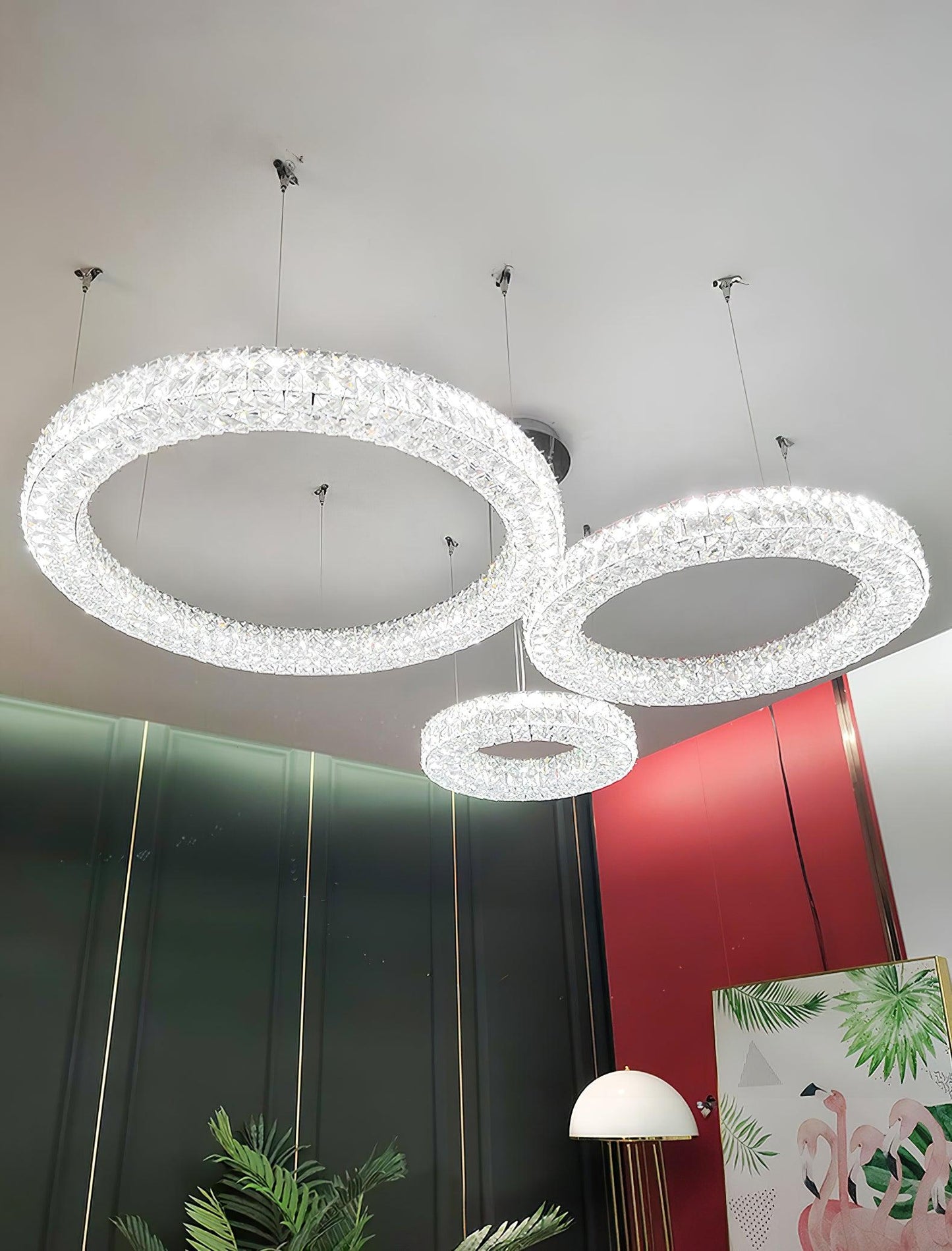 Spiridon Crystal Chandelier with Integrated LED – Silver Finish
