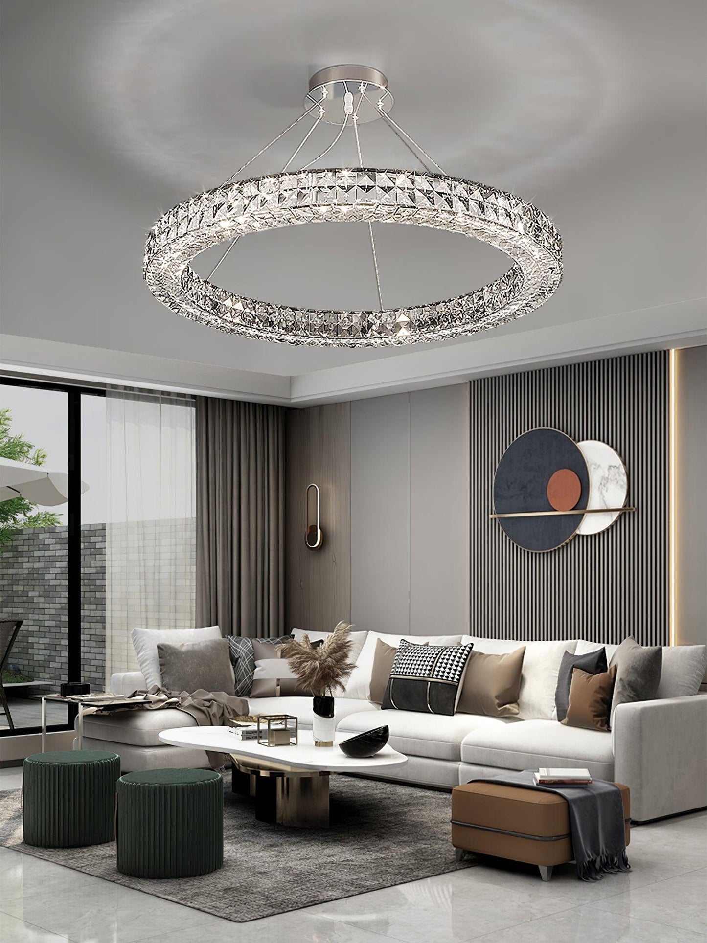 Spiridon Crystal Chandelier with Integrated LED – Silver Finish