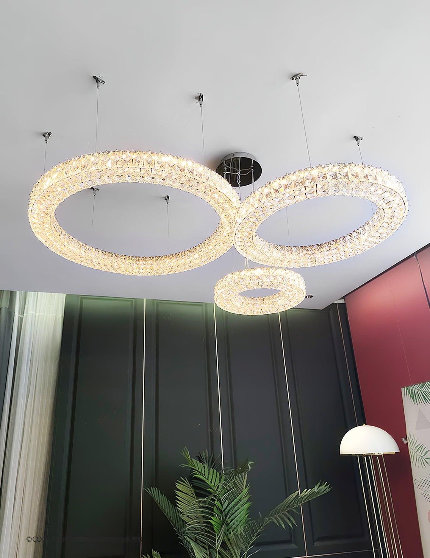 Spiridon Crystal Chandelier with Integrated LED – Silver Finish