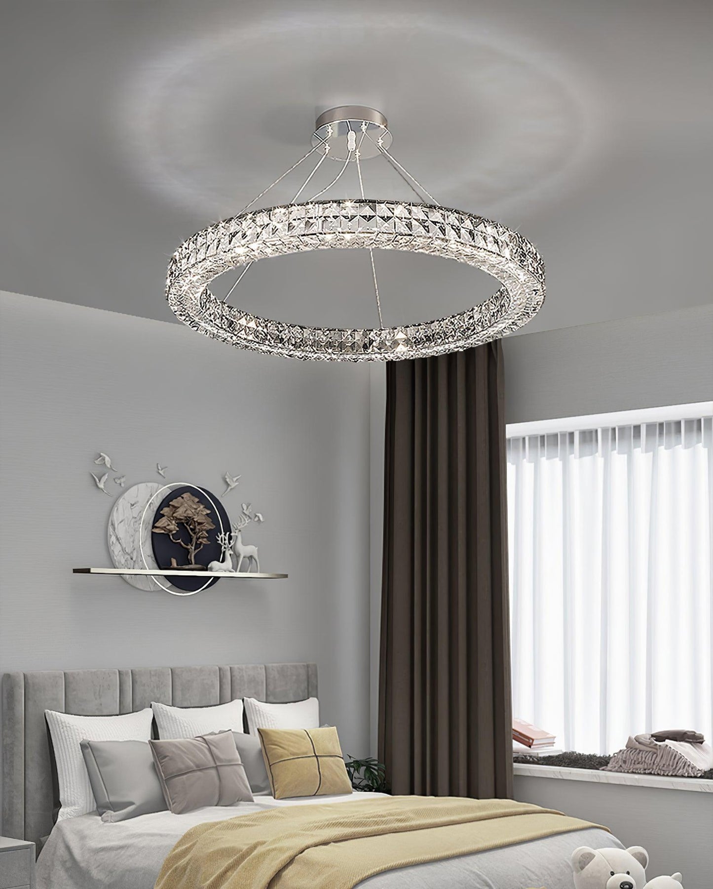 Spiridon Crystal Chandelier with Integrated LED – Silver Finish