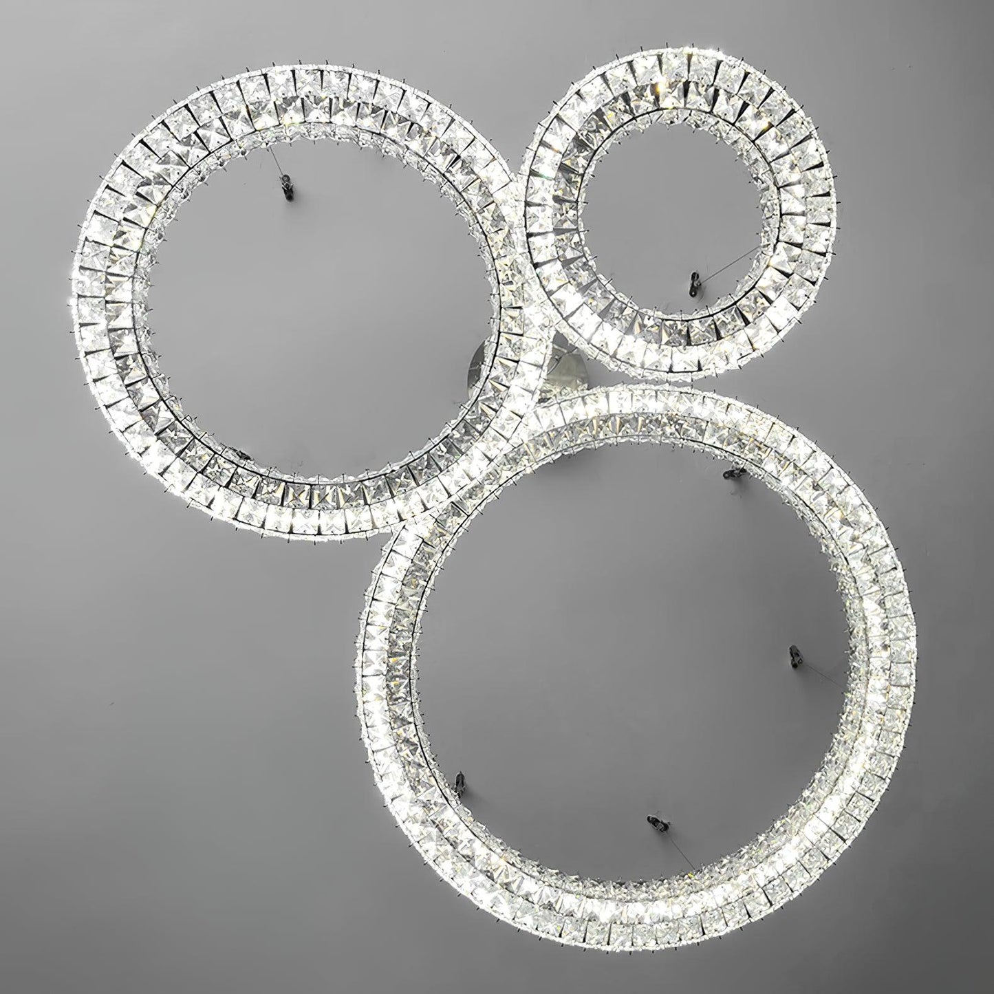 Spiridon Crystal Chandelier with Integrated LED – Silver Finish