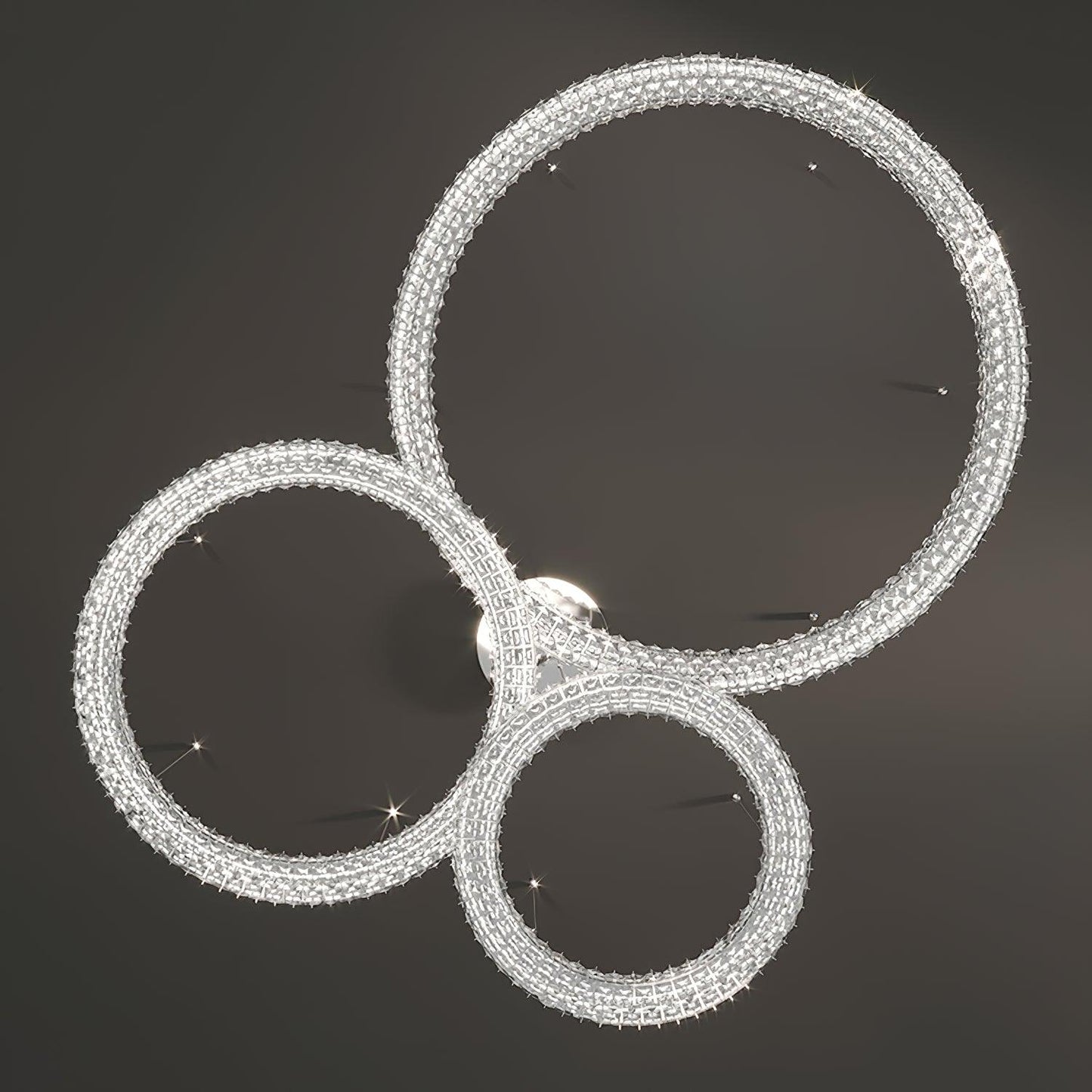 Spiridon Crystal Chandelier with Integrated LED – Silver Finish