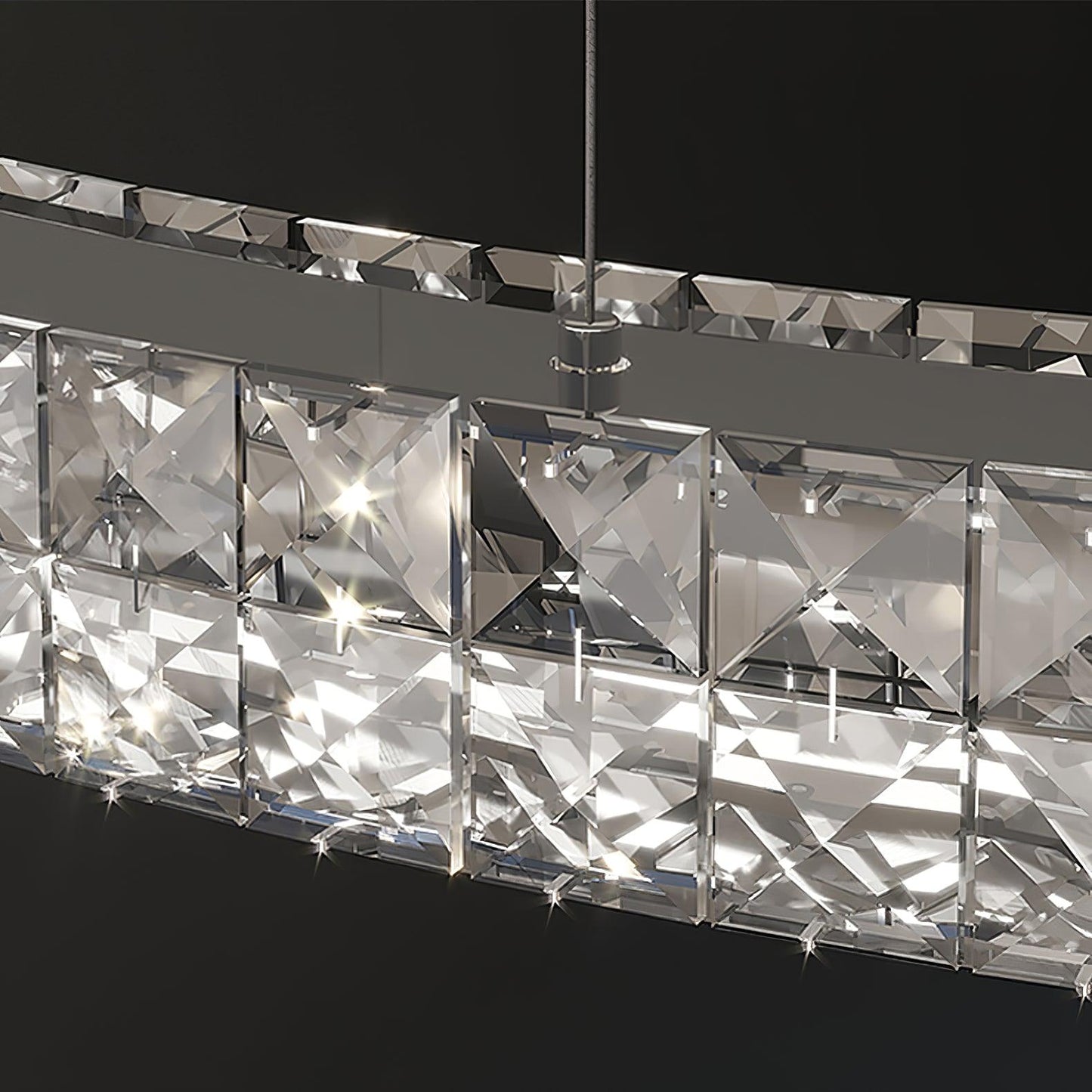 Spiridon Crystal Chandelier with Integrated LED – Silver Finish