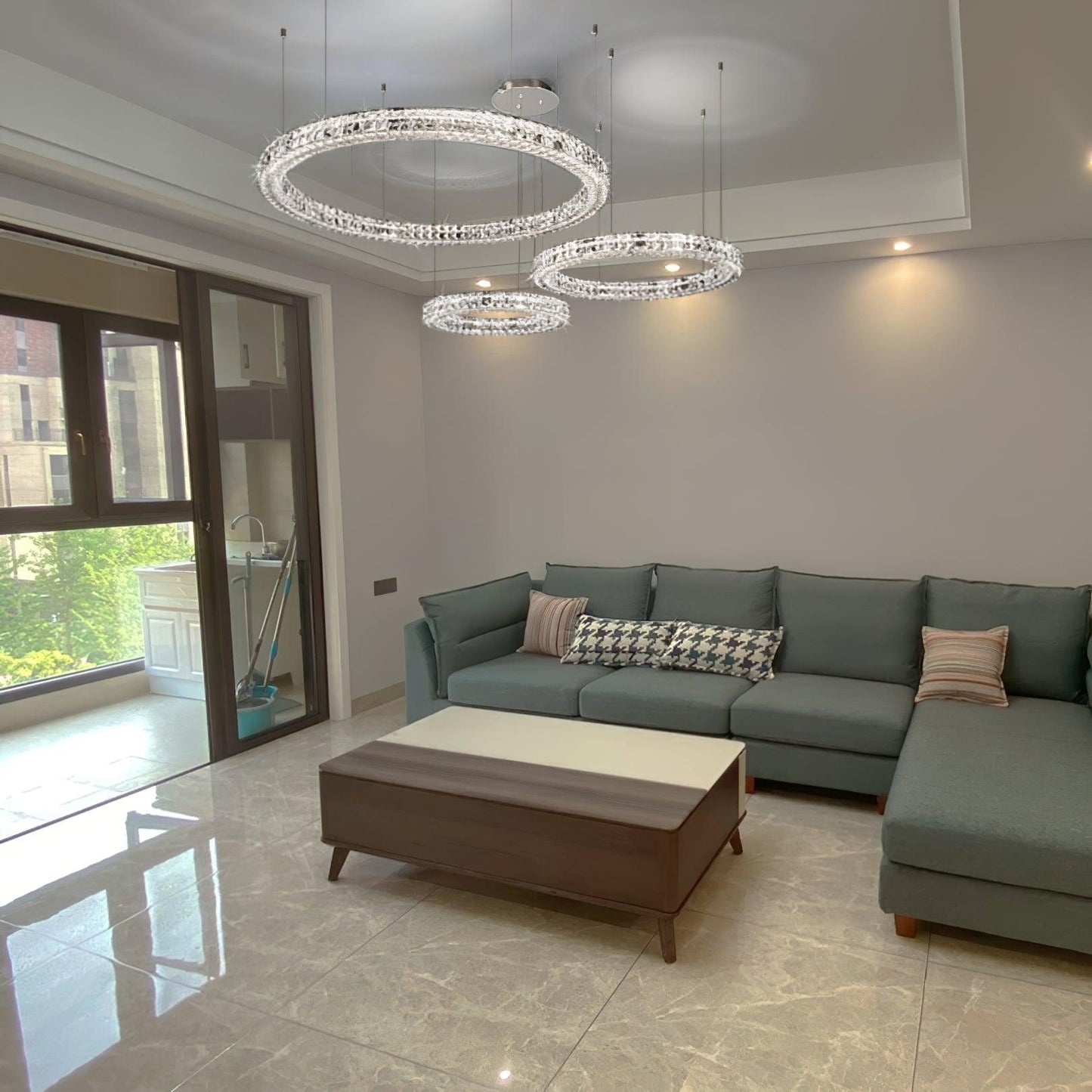 Spiridon Crystal Chandelier with Integrated LED – Silver Finish