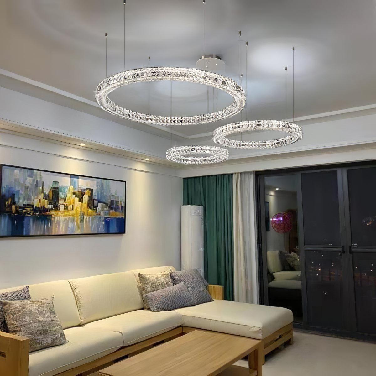 Spiridon Crystal Chandelier with Integrated LED – Silver Finish