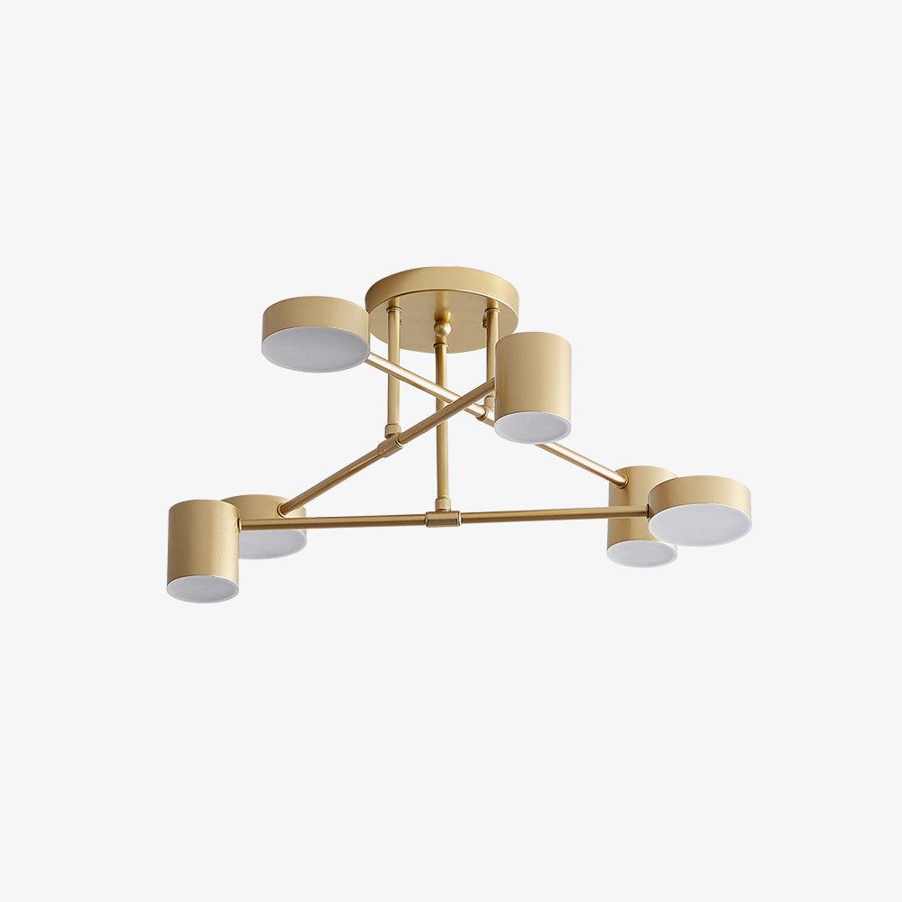 Gold Finish Sputnik Flush Ceiling Light with Integrated LED Shades