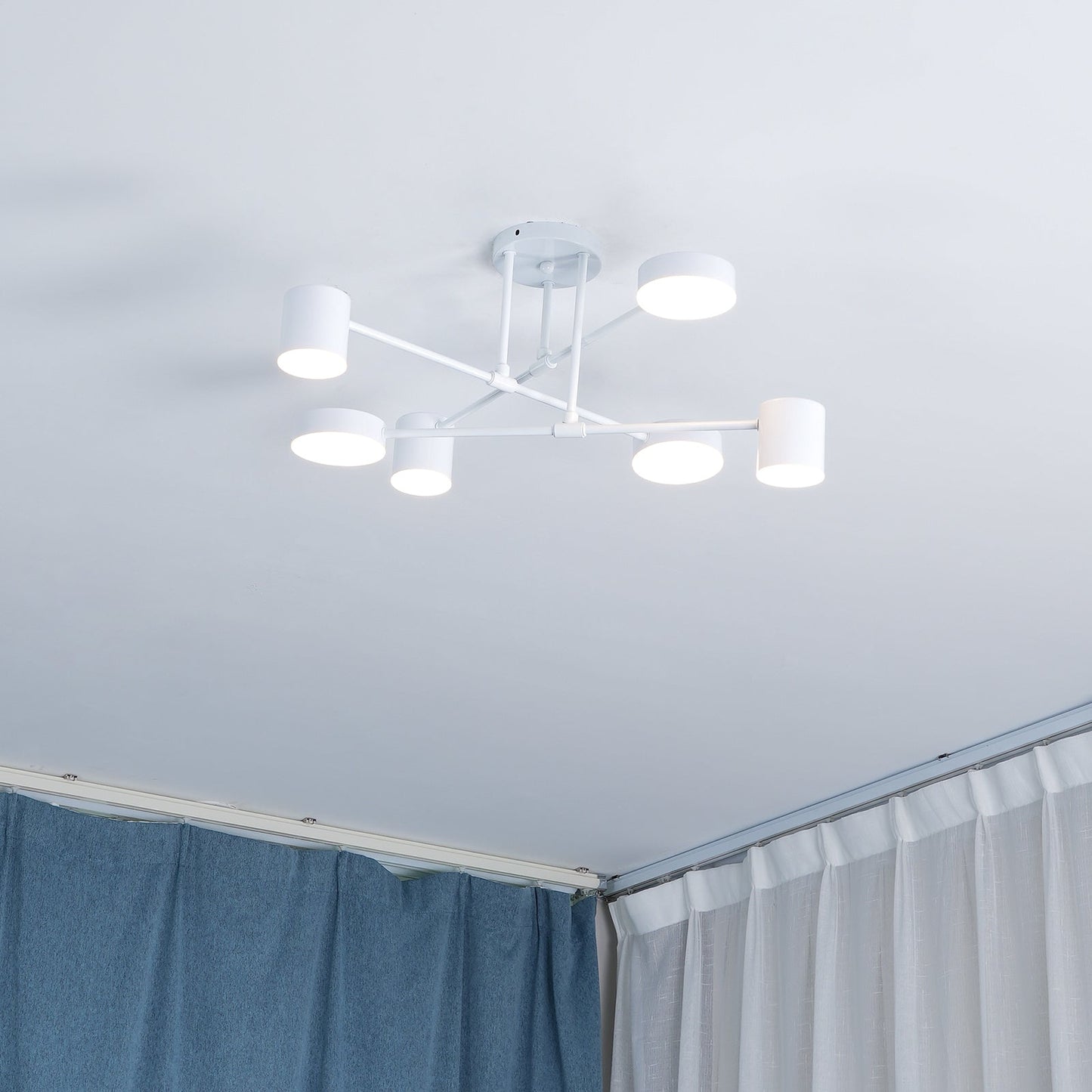 Gold Finish Sputnik Flush Ceiling Light with Integrated LED Shades
