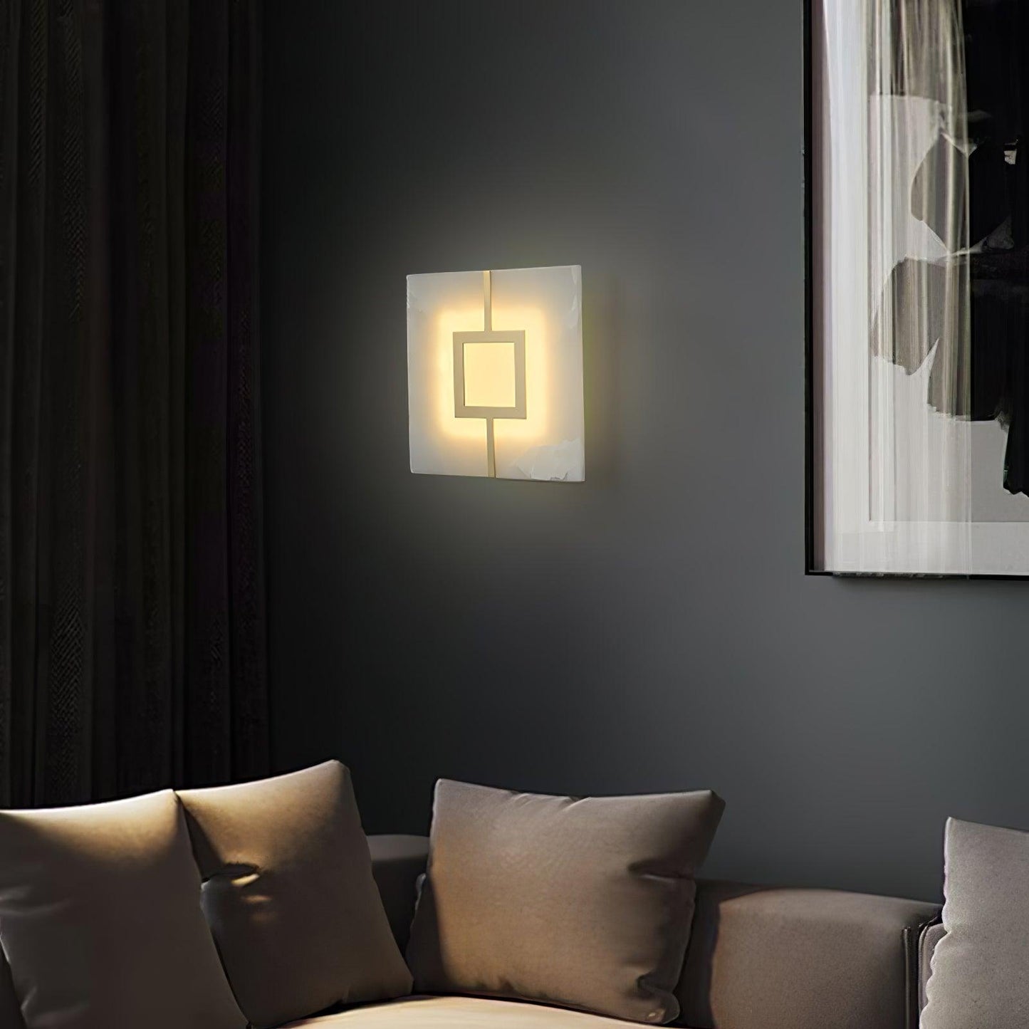 Square Alabaster Wall Lamp - YIOSI