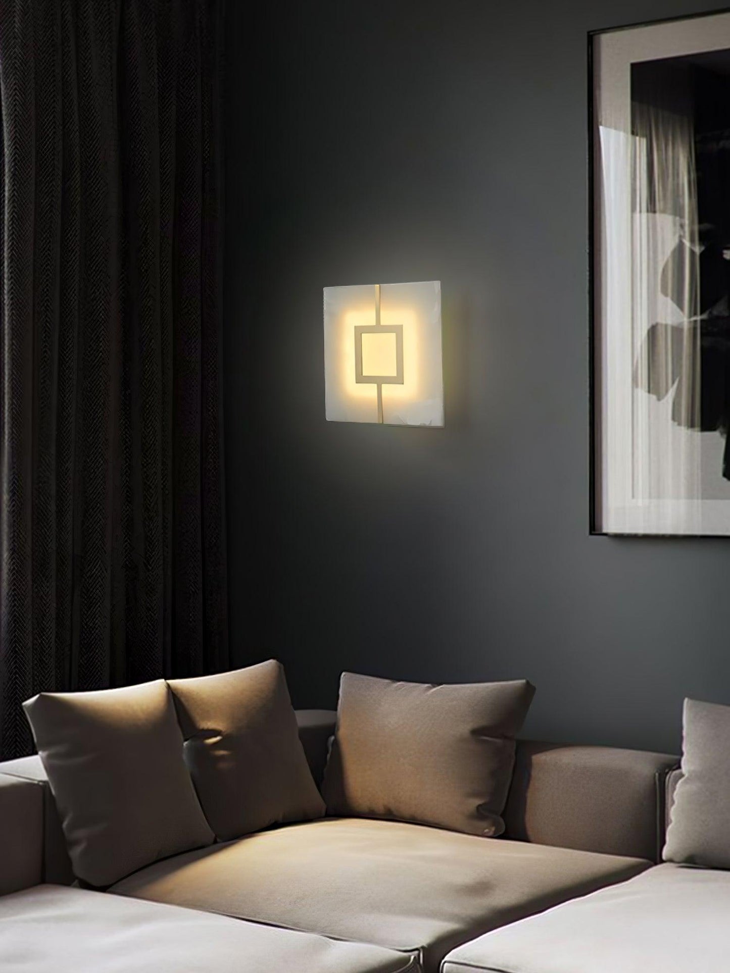 Square Alabaster Wall Lamp - YIOSI