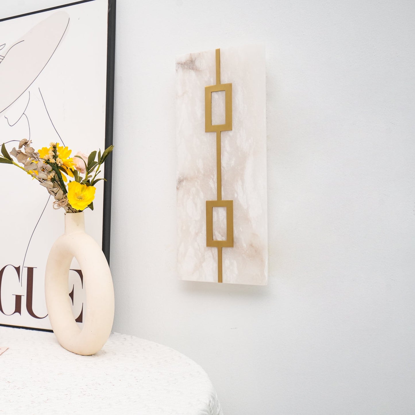Square Alabaster Wall Lamp - YIOSI