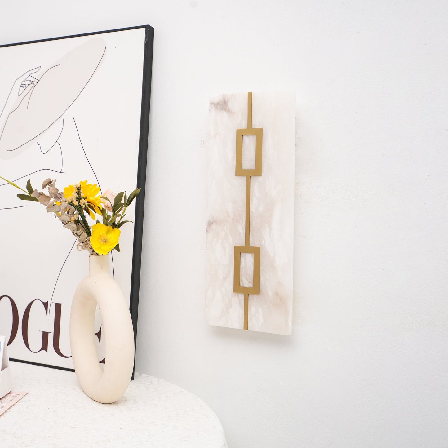 Square Alabaster Wall Lamp - YIOSI
