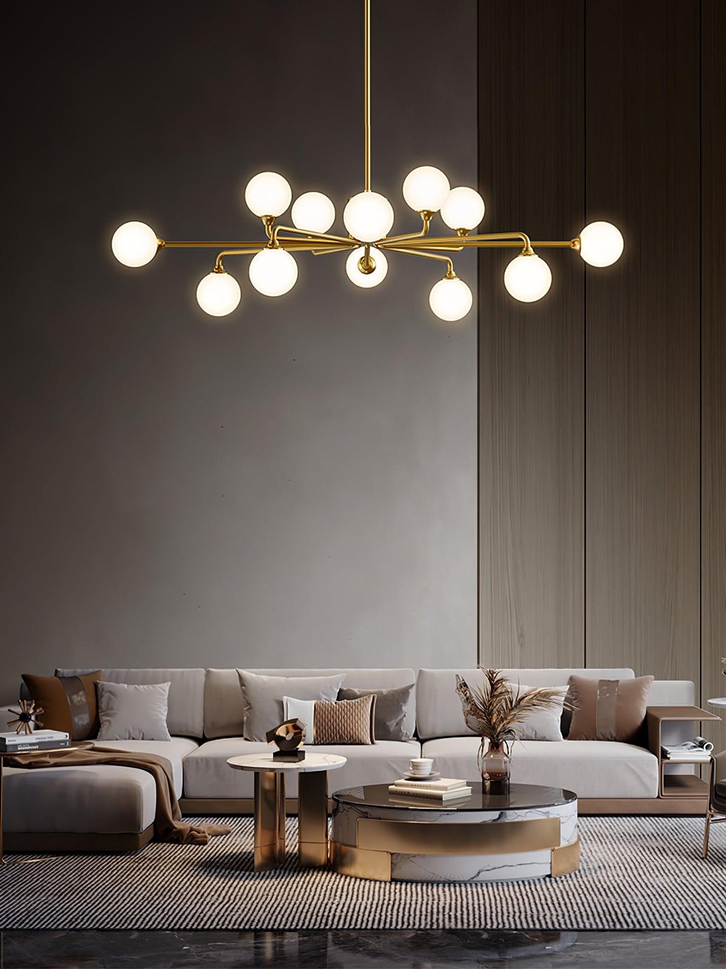 Staggered Glass Globes Chandelier - YIOSI