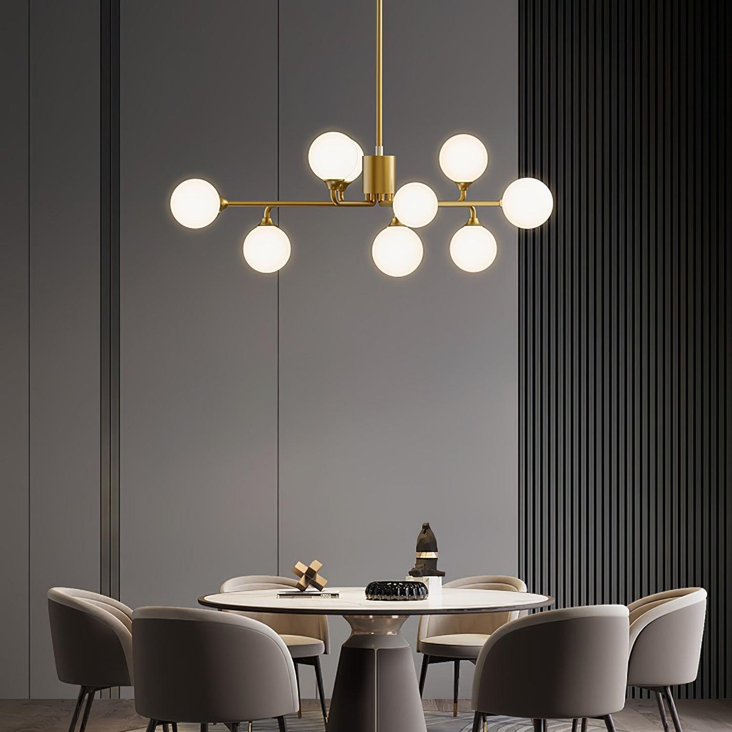 Staggered Glass Globes Chandelier - YIOSI