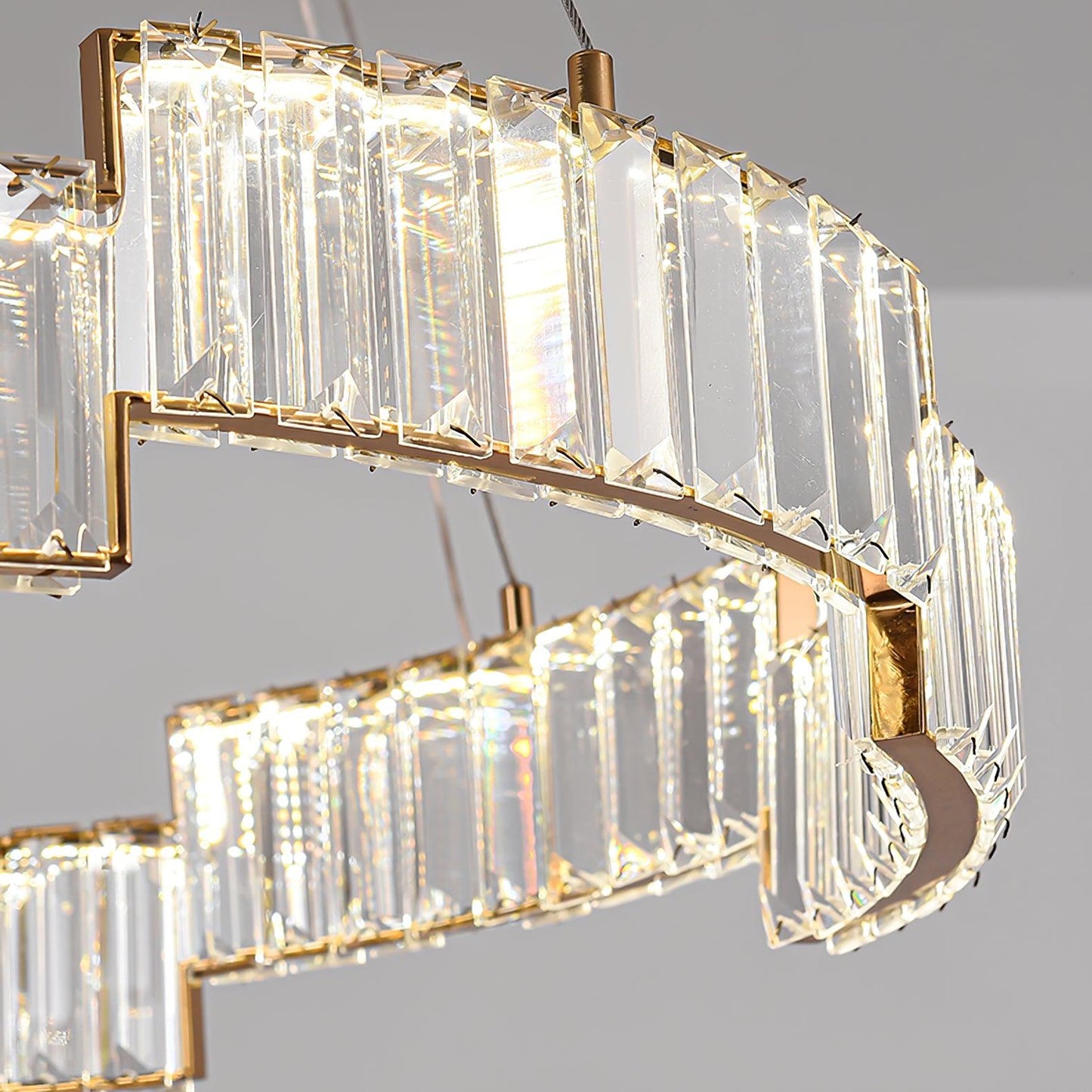 Stella Crystal Chandelier – Copper Finish Clear Crystal LED Ceiling Light