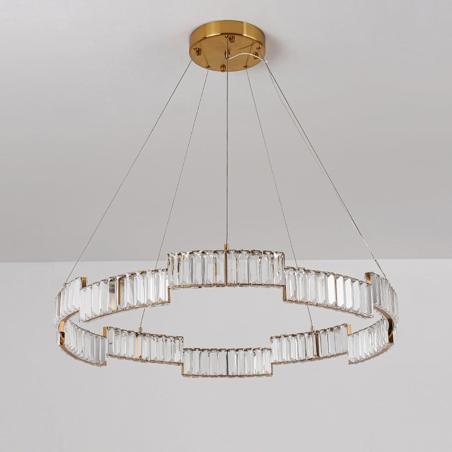 Stella Crystal Chandelier – Copper Finish Clear Crystal LED Ceiling Light