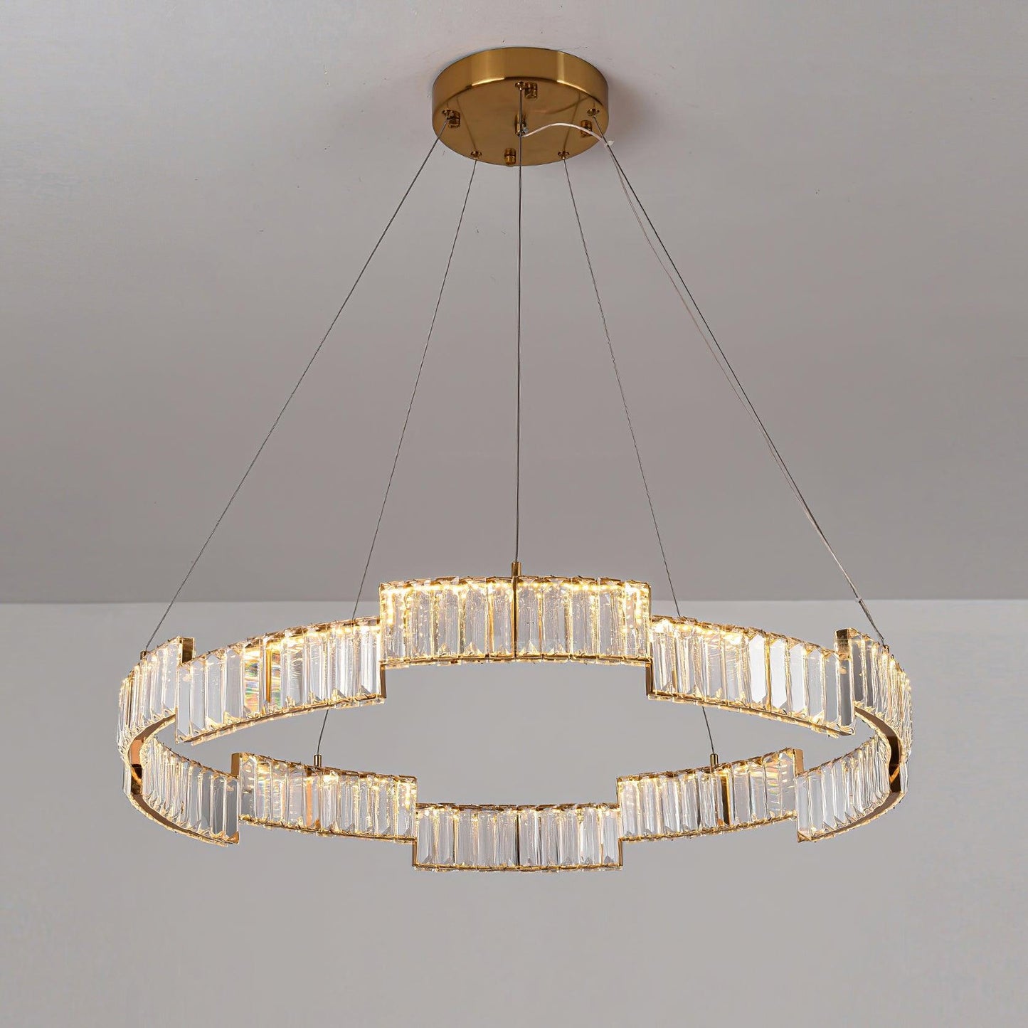 Stella Crystal Chandelier – Copper Finish Clear Crystal LED Ceiling Light