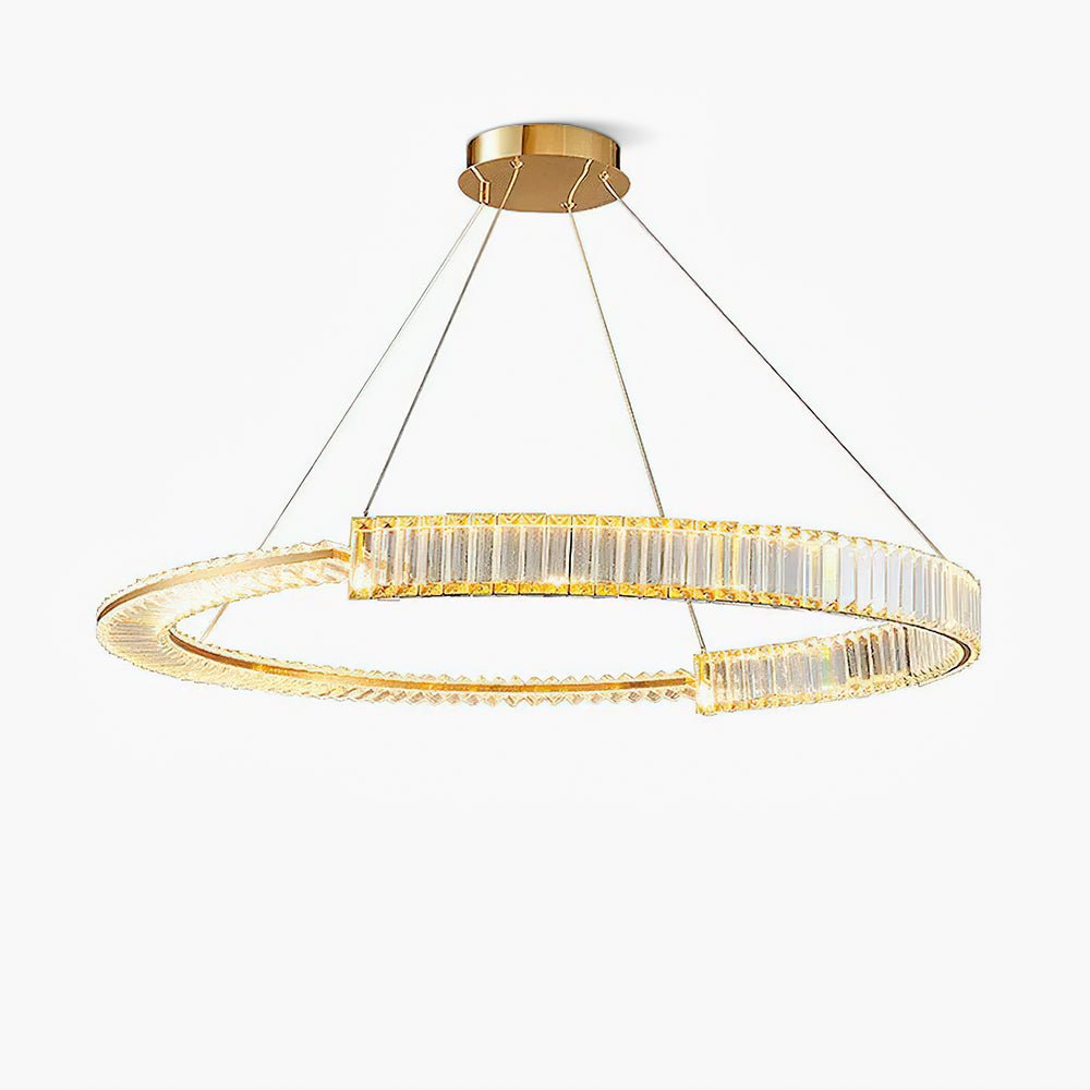 Stella Gold Crystal LED Chandelier with Warm Cool Lights