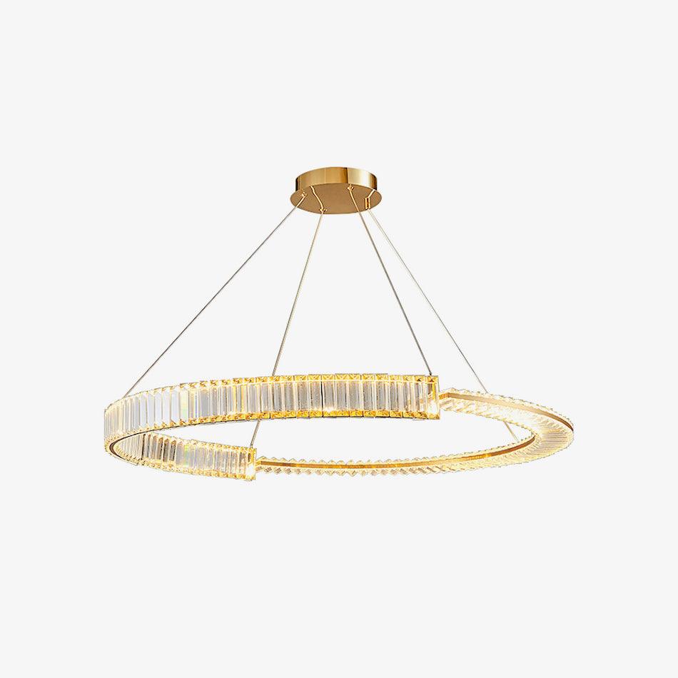 Stella Gold Crystal LED Chandelier with Warm Cool Lights