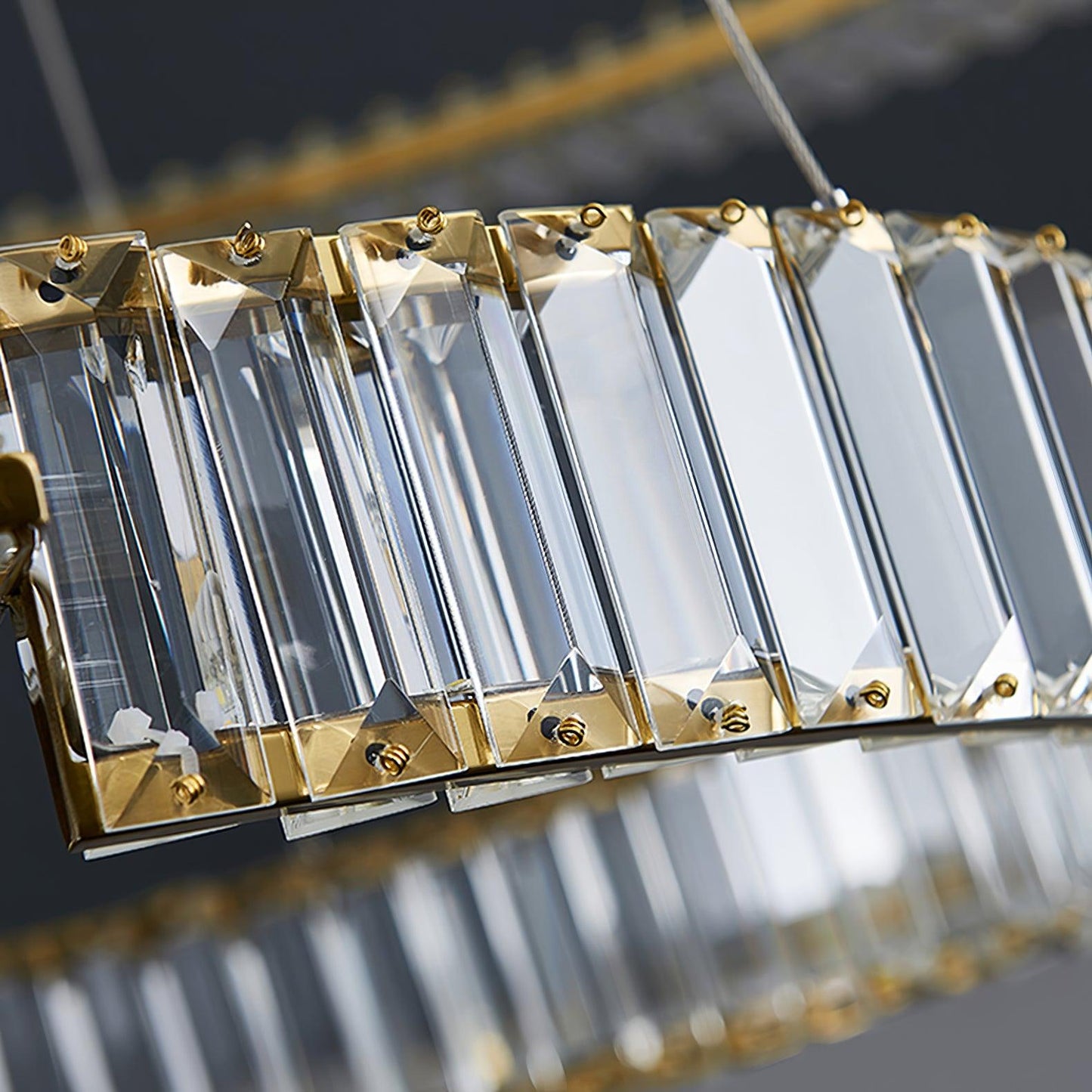 Stella Gold Crystal LED Chandelier with Warm Cool Lights