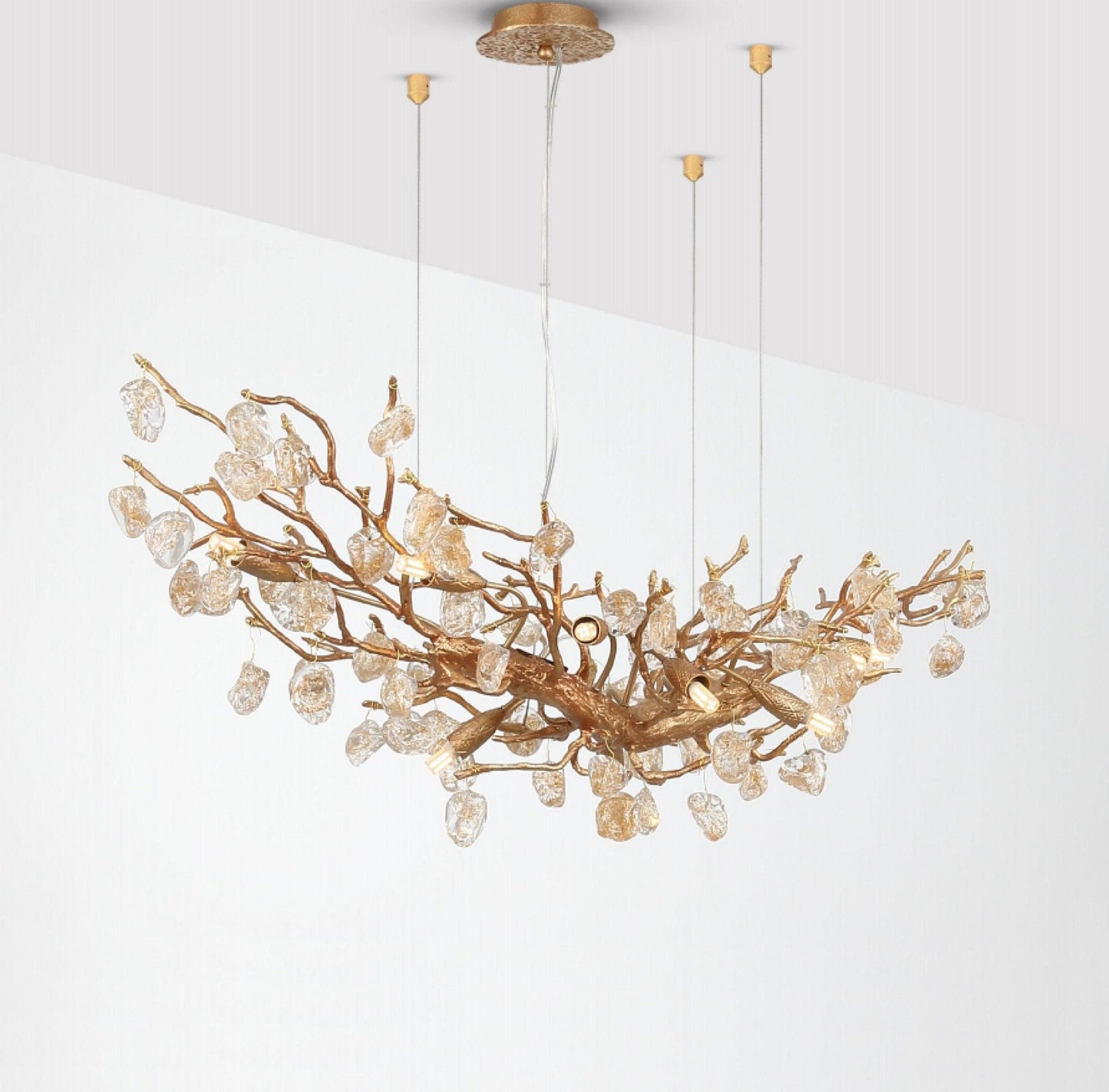 Stone Crystal Brass Chandelier - YIOSI