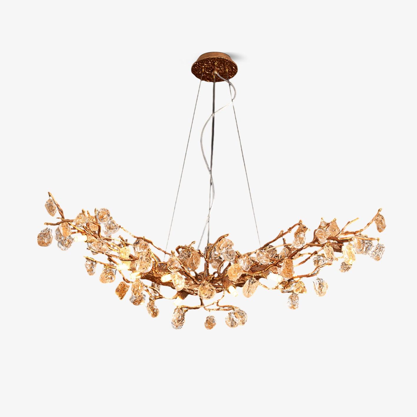Stone Crystal Brass Chandelier - YIOSI