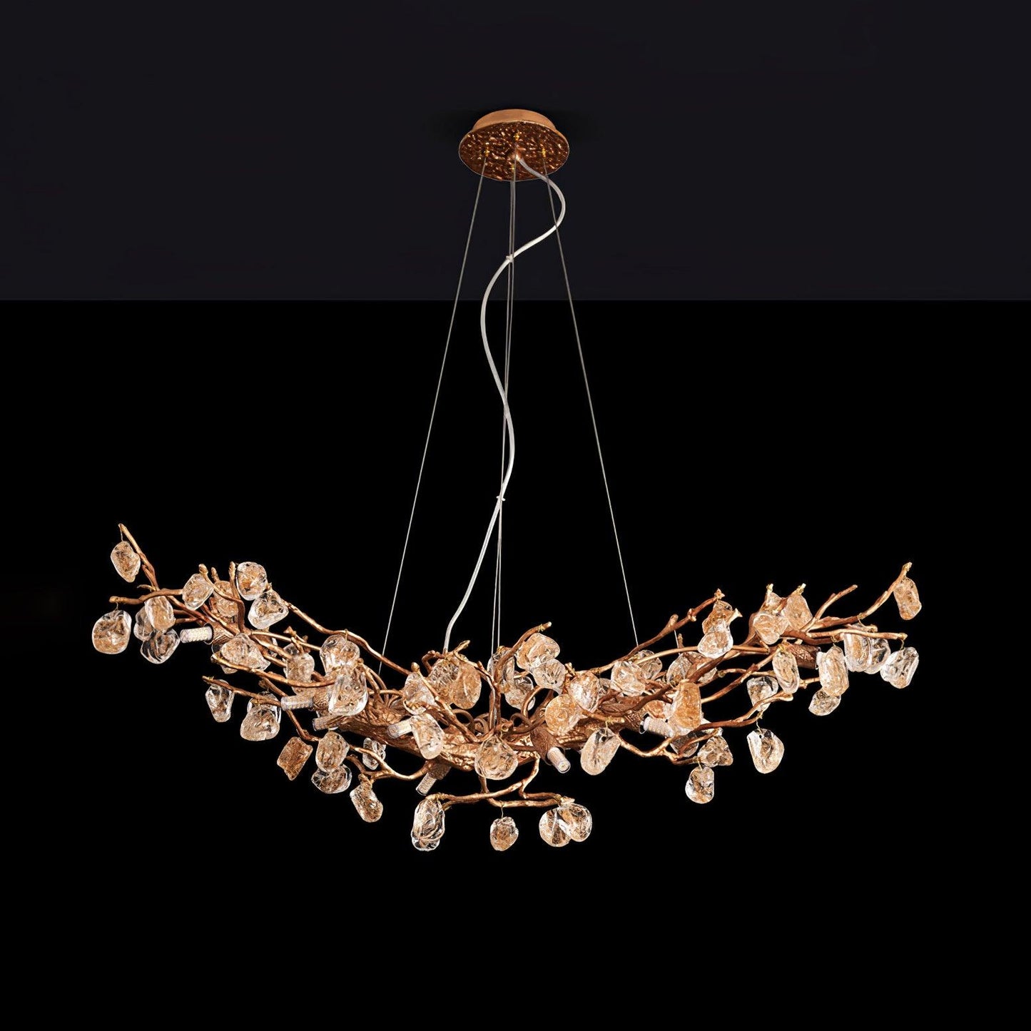 Stone Crystal Brass Chandelier - YIOSI