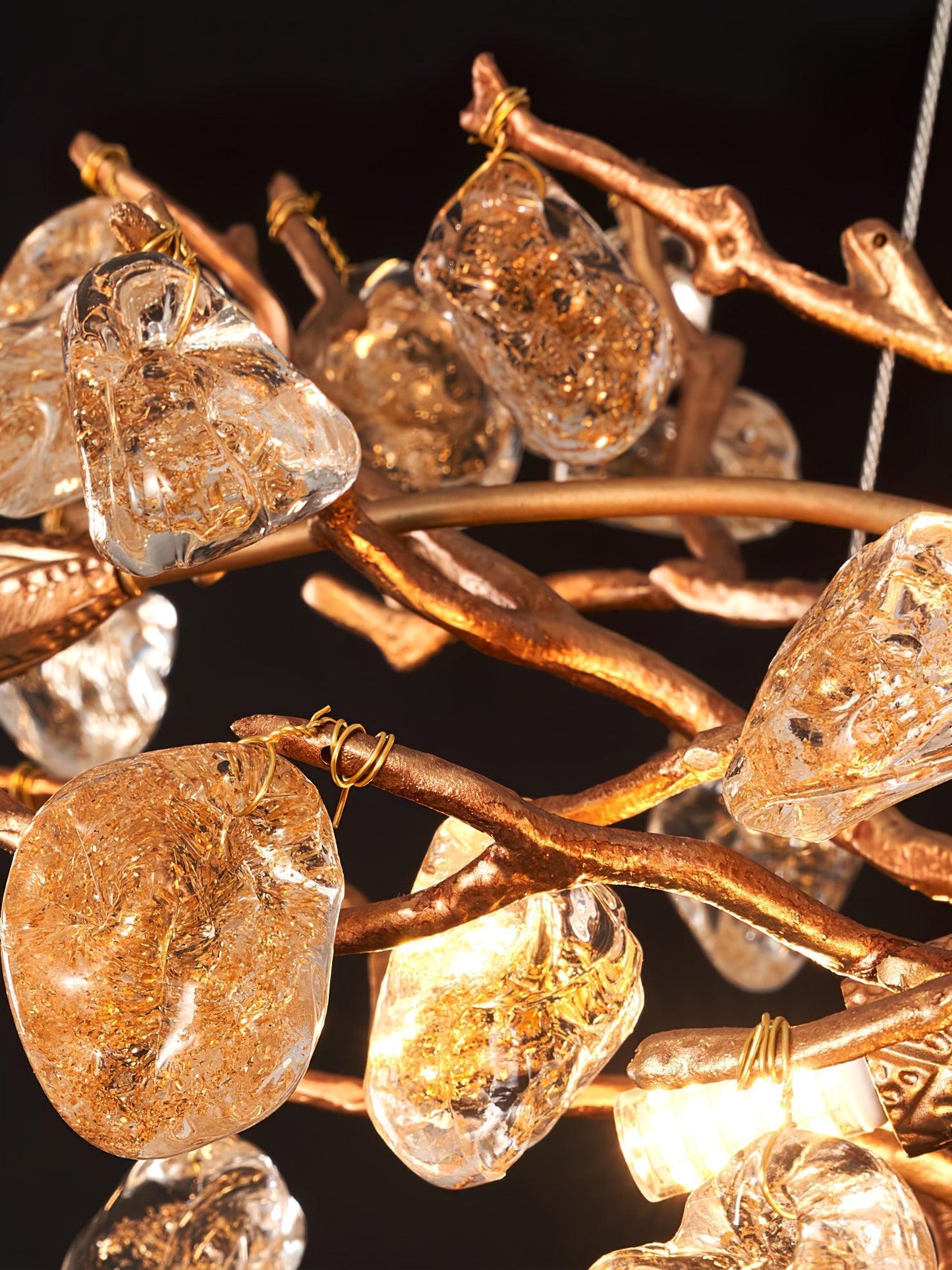 Stone Crystal Brass Chandelier - YIOSI