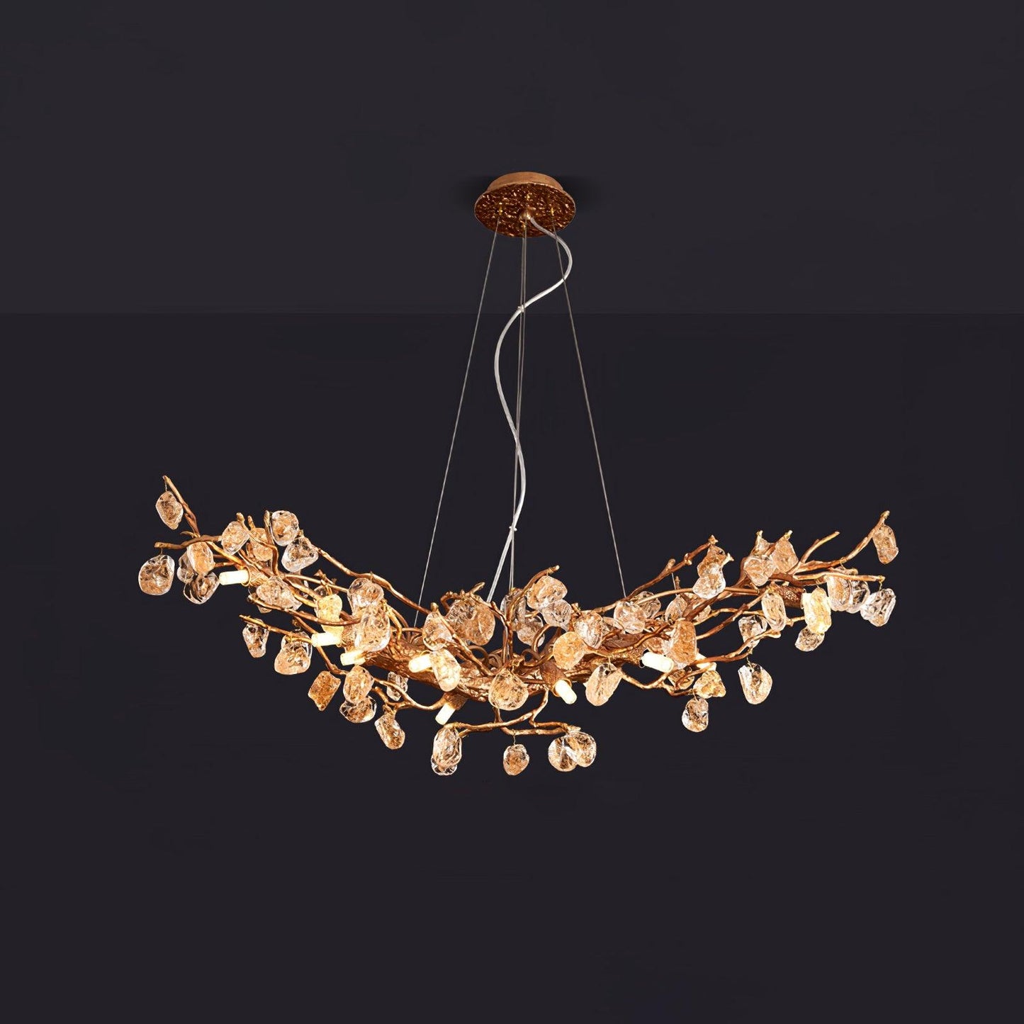 Stone Crystal Brass Chandelier - YIOSI
