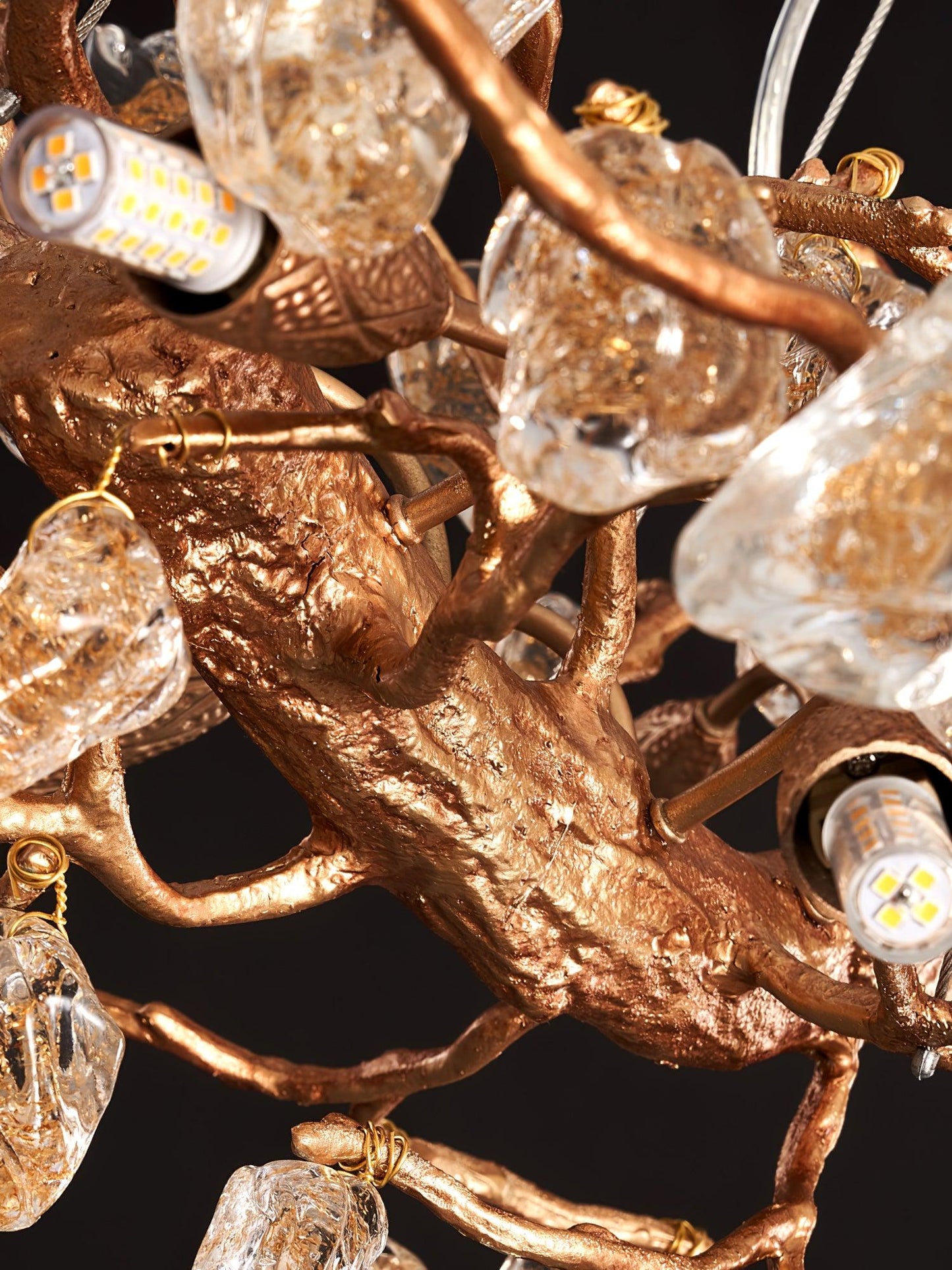 Stone Crystal Brass Chandelier - YIOSI