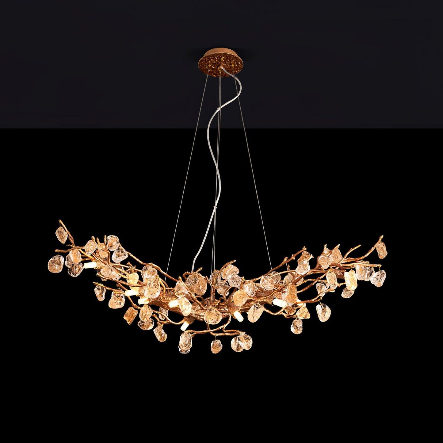 Stone Crystal Brass Chandelier - YIOSI