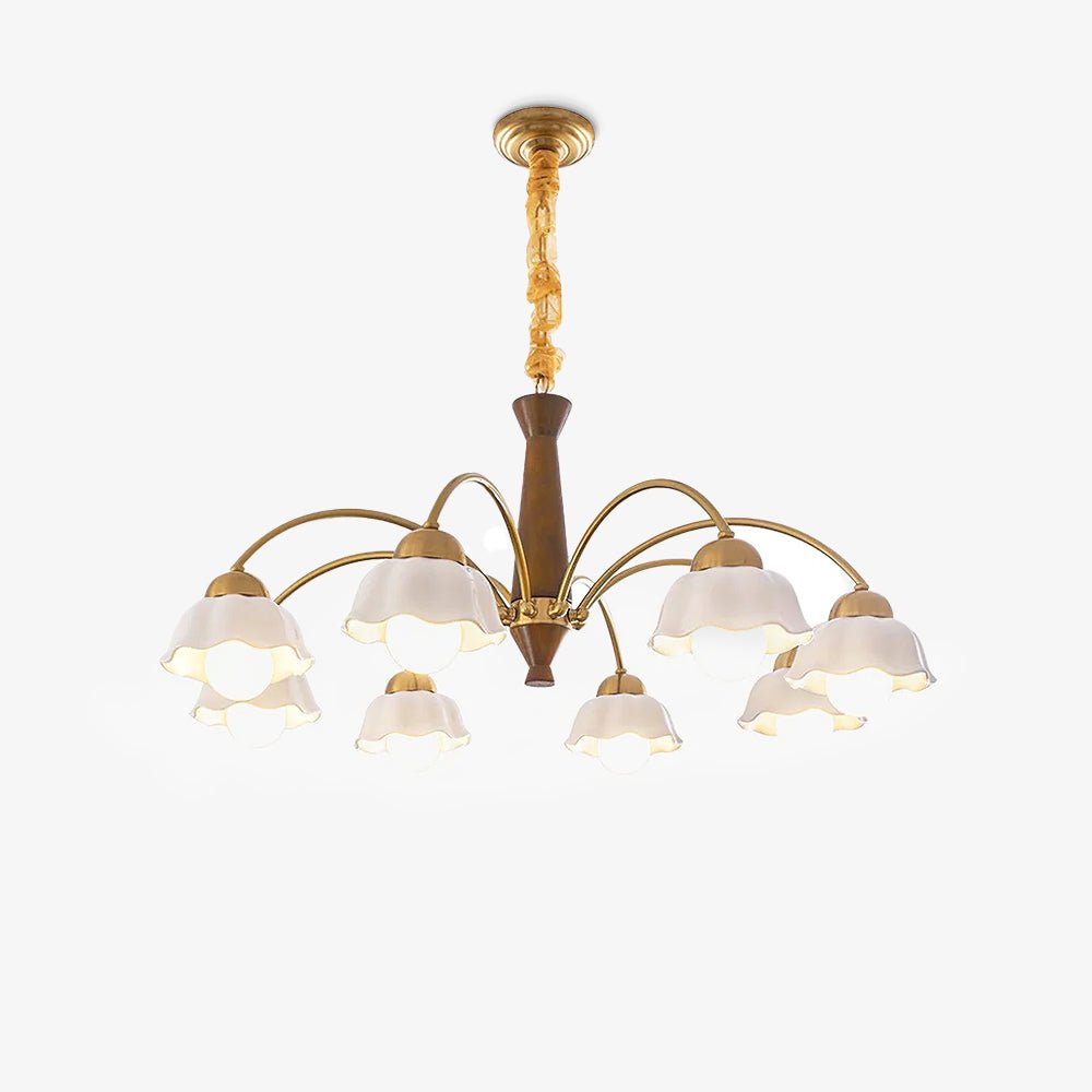 Swedish Modern Brass Chandelier - YIOSI