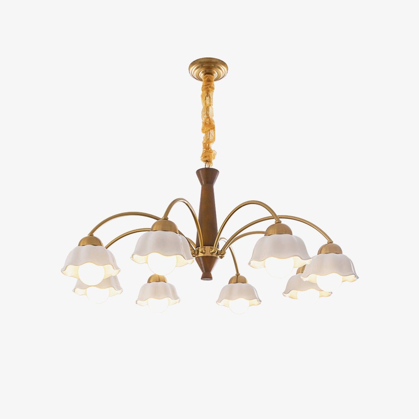 Swedish Modern Brass Chandelier - YIOSI