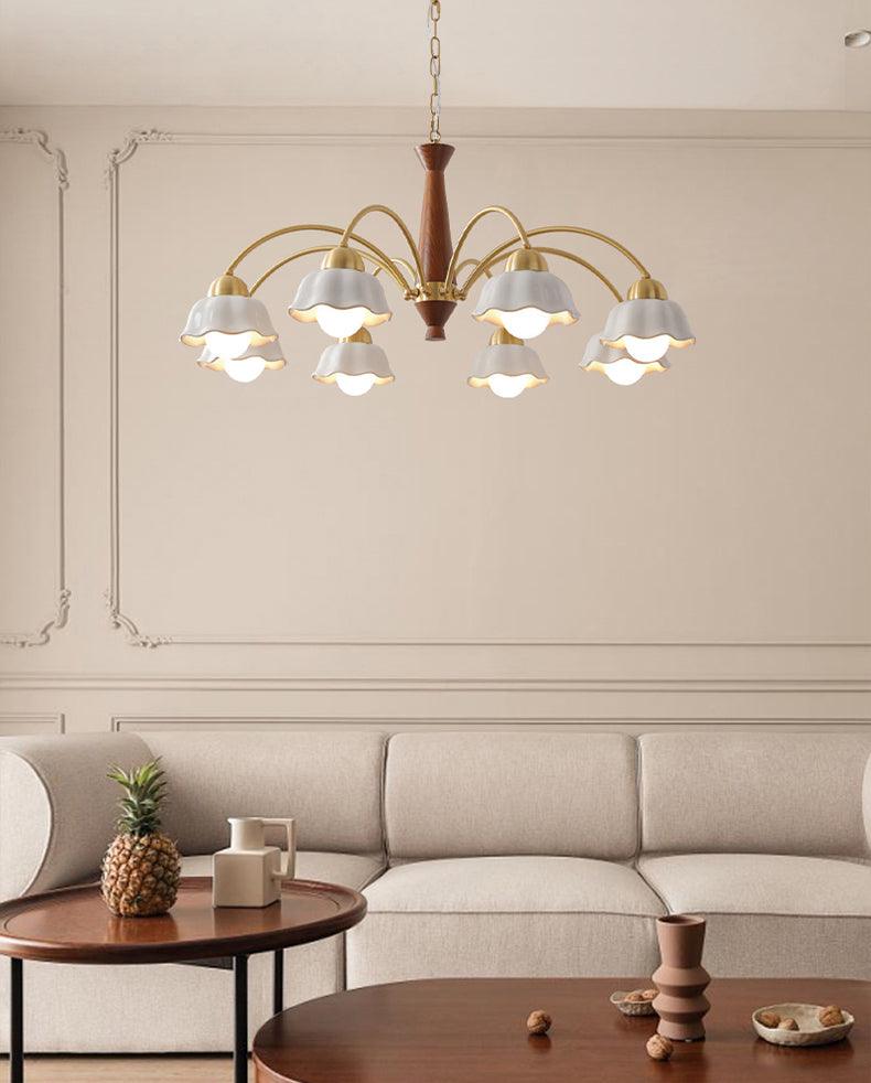 Swedish Modern Brass Chandelier - YIOSI