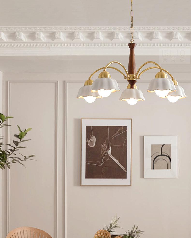 Swedish Modern Brass Chandelier - YIOSI