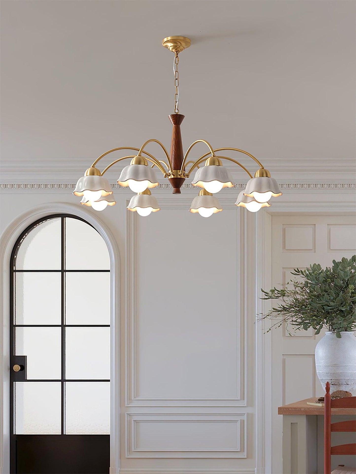 Swedish Modern Brass Chandelier - YIOSI