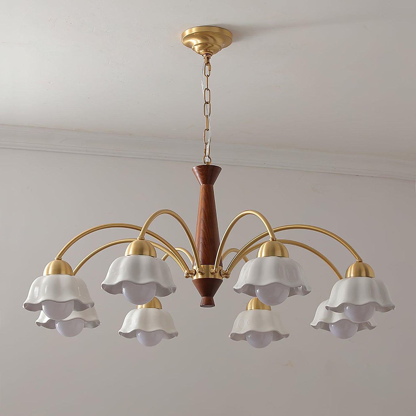 Swedish Modern Brass Chandelier - YIOSI