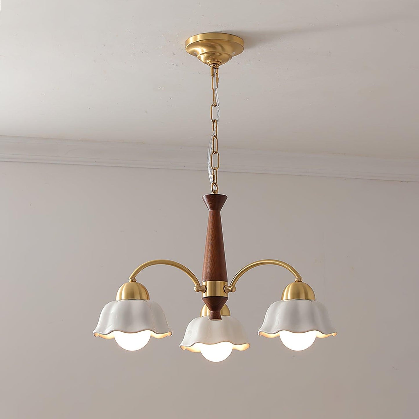 Swedish Modern Brass Chandelier - YIOSI