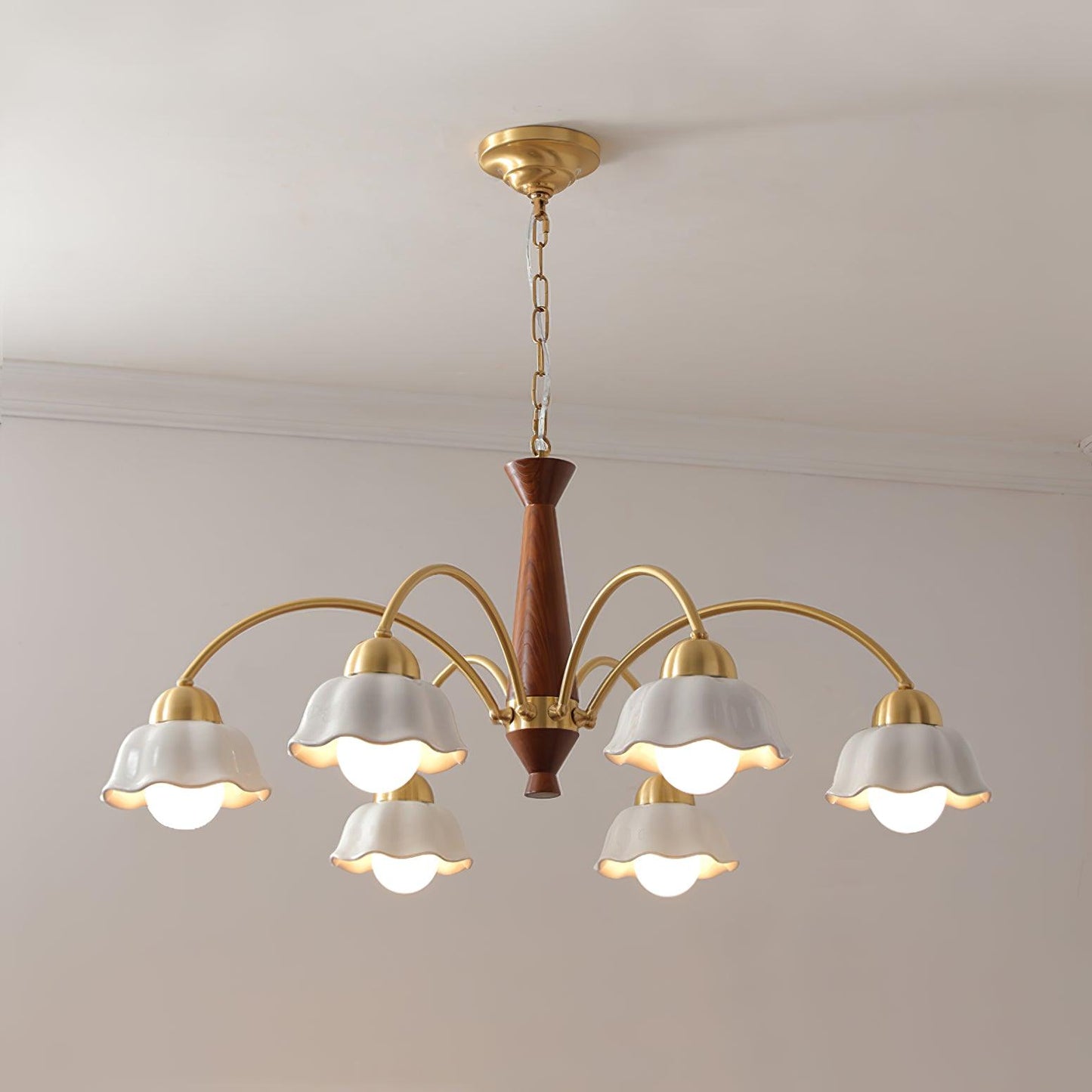 Swedish Modern Brass Chandelier - YIOSI