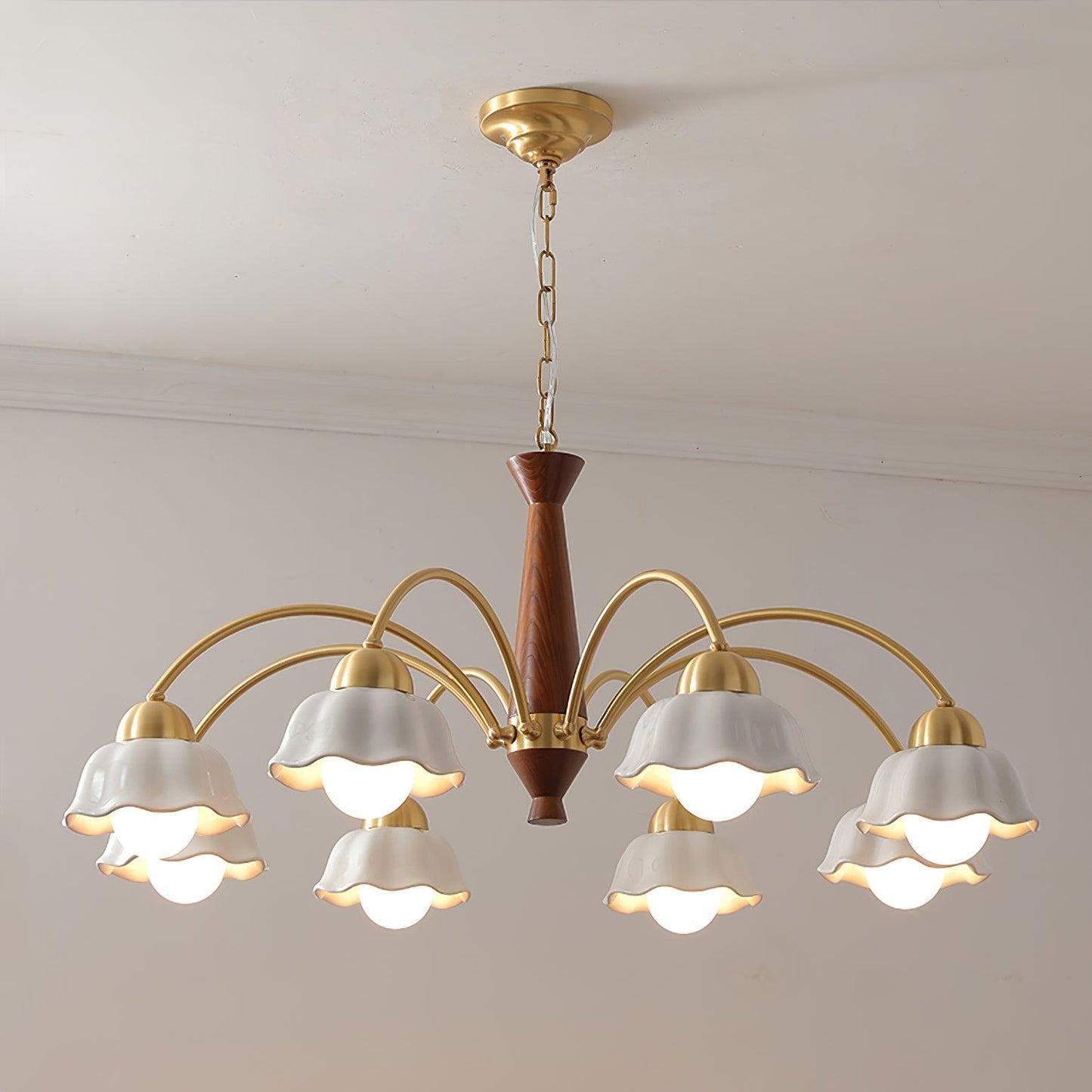 Swedish Modern Brass Chandelier - YIOSI
