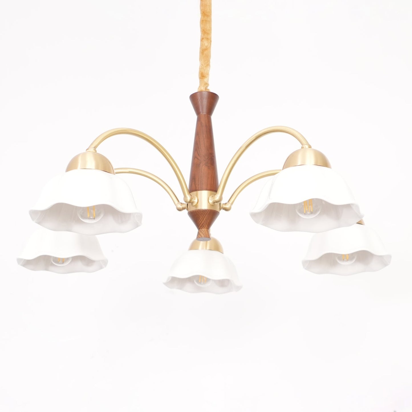 Swedish Modern Brass Chandelier - YIOSI