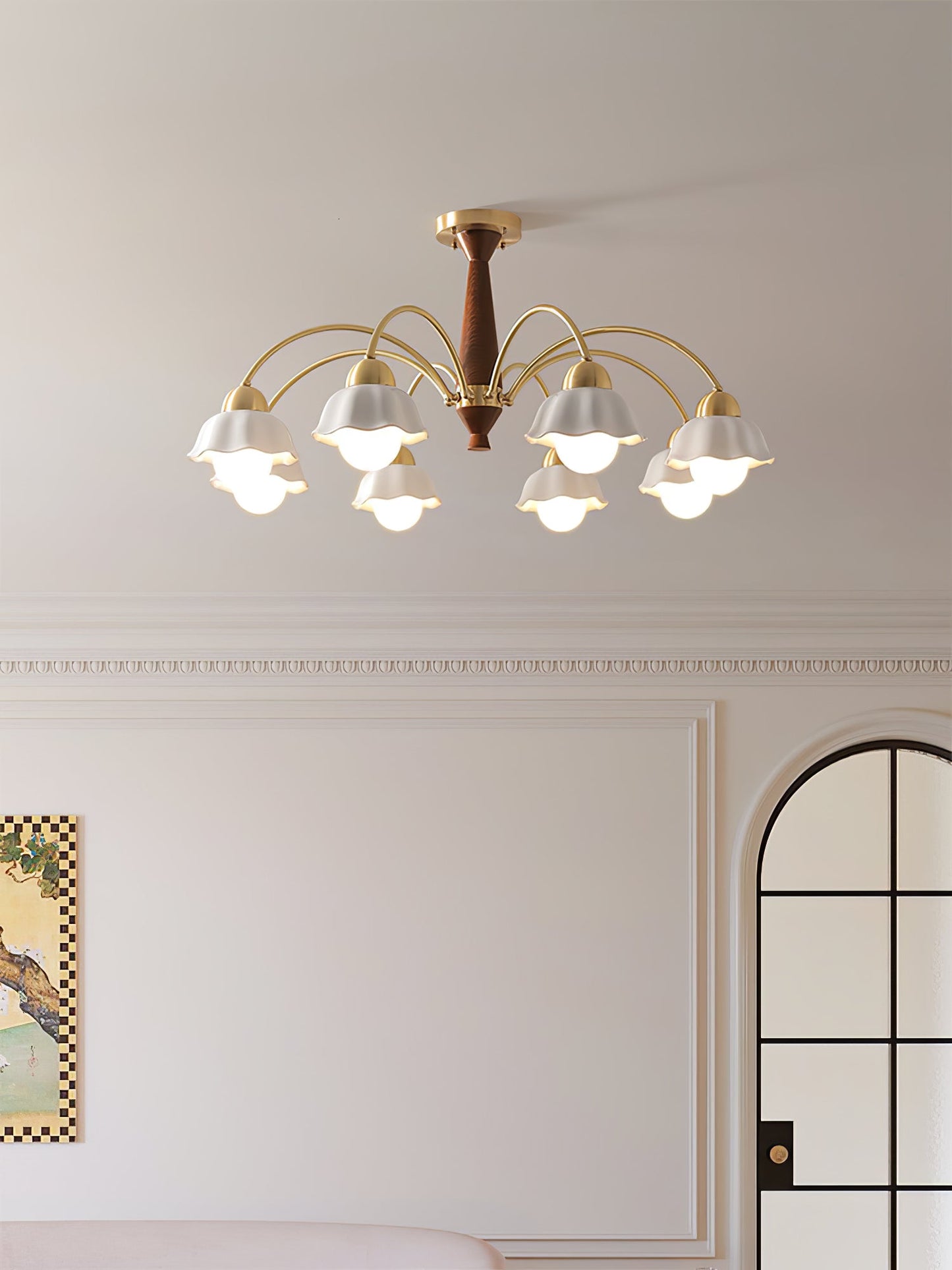 Swedish Modern Brass Chandelier - YIOSI