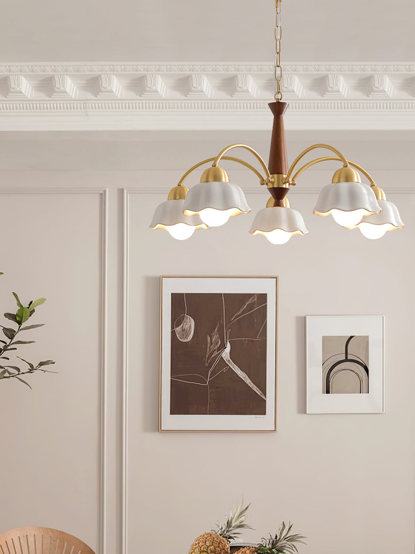 Swedish Modern Brass Chandelier - YIOSI