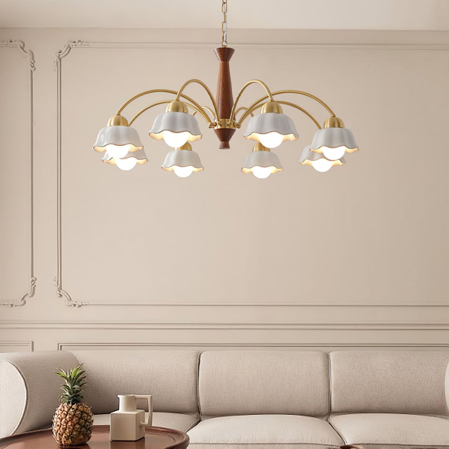 Swedish Modern Brass Chandelier - YIOSI