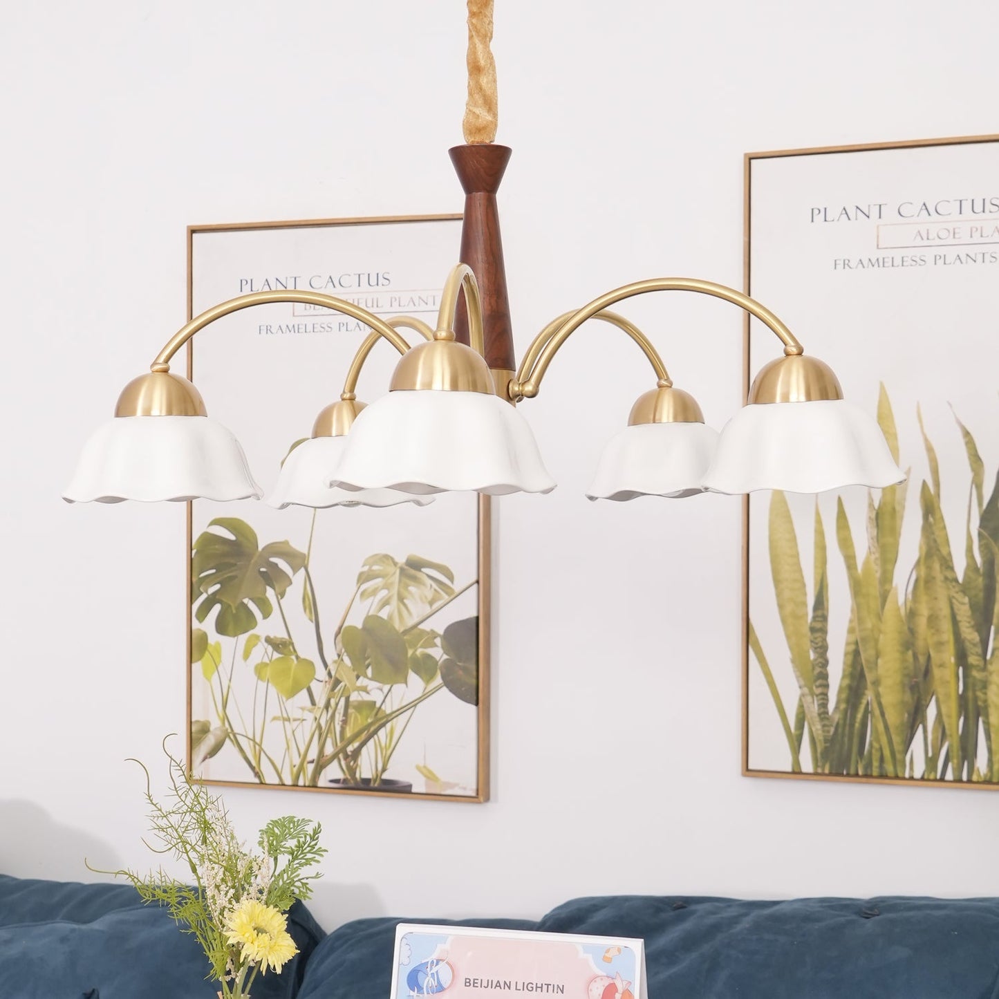 Swedish Modern Brass Chandelier - YIOSI