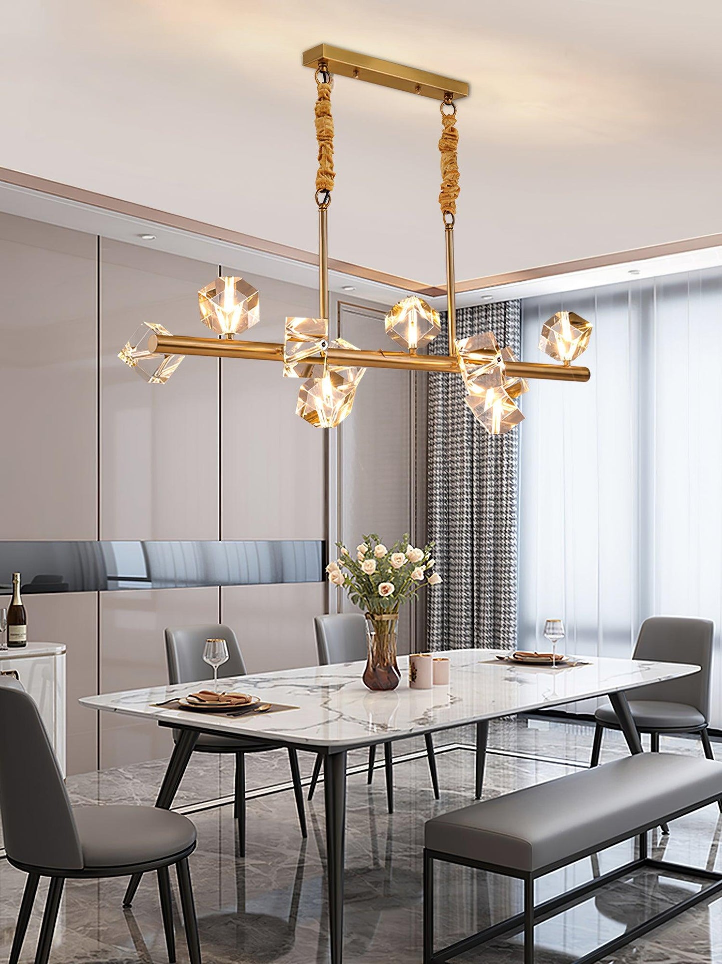 Takku Crystal Chandelier 8‑12 Heads Gold or Black LED
